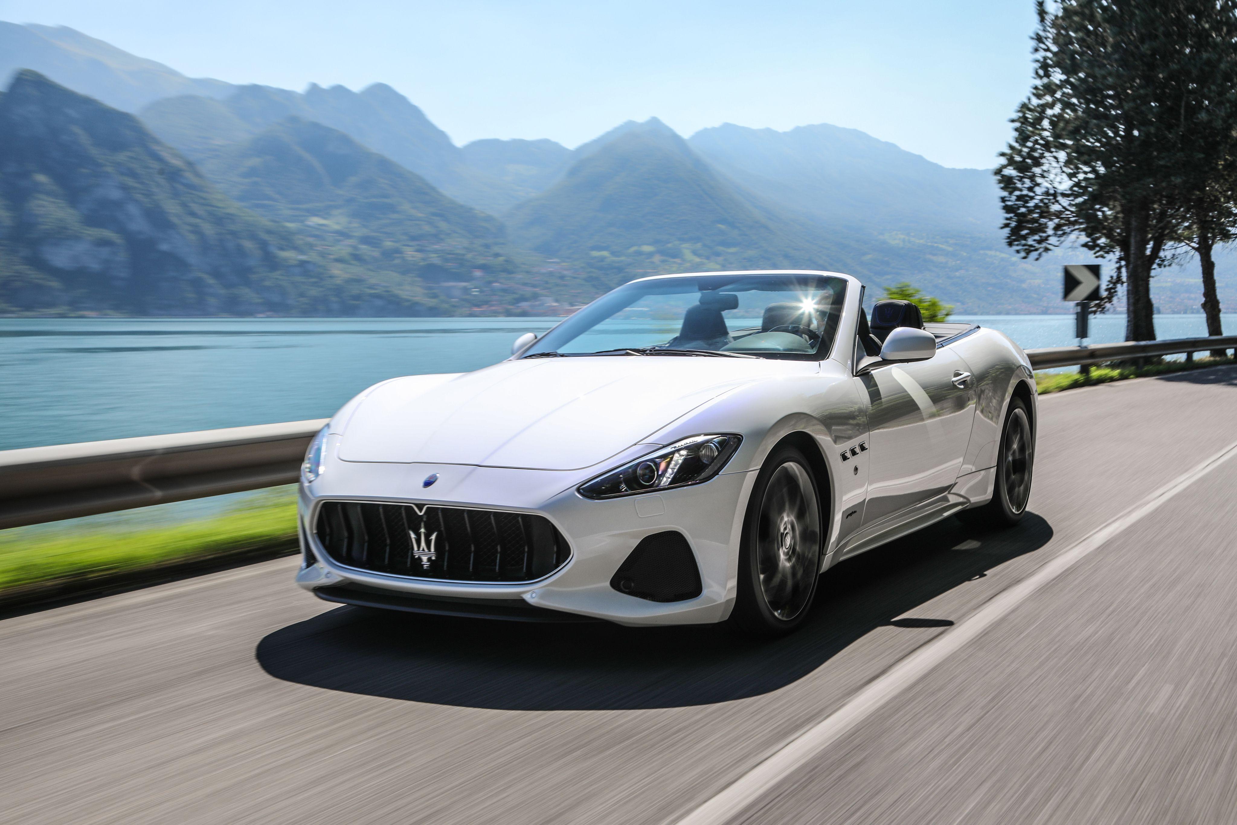 4096x2731 White Maserati GranCabrio in the Mountains 4k Ultra HD