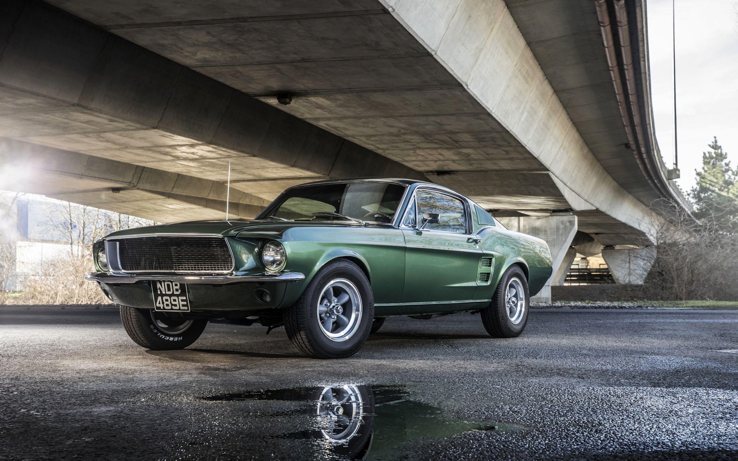 2560x1600 Wallpaper of Ford Mustang Bullitt, Green, Muscle Car