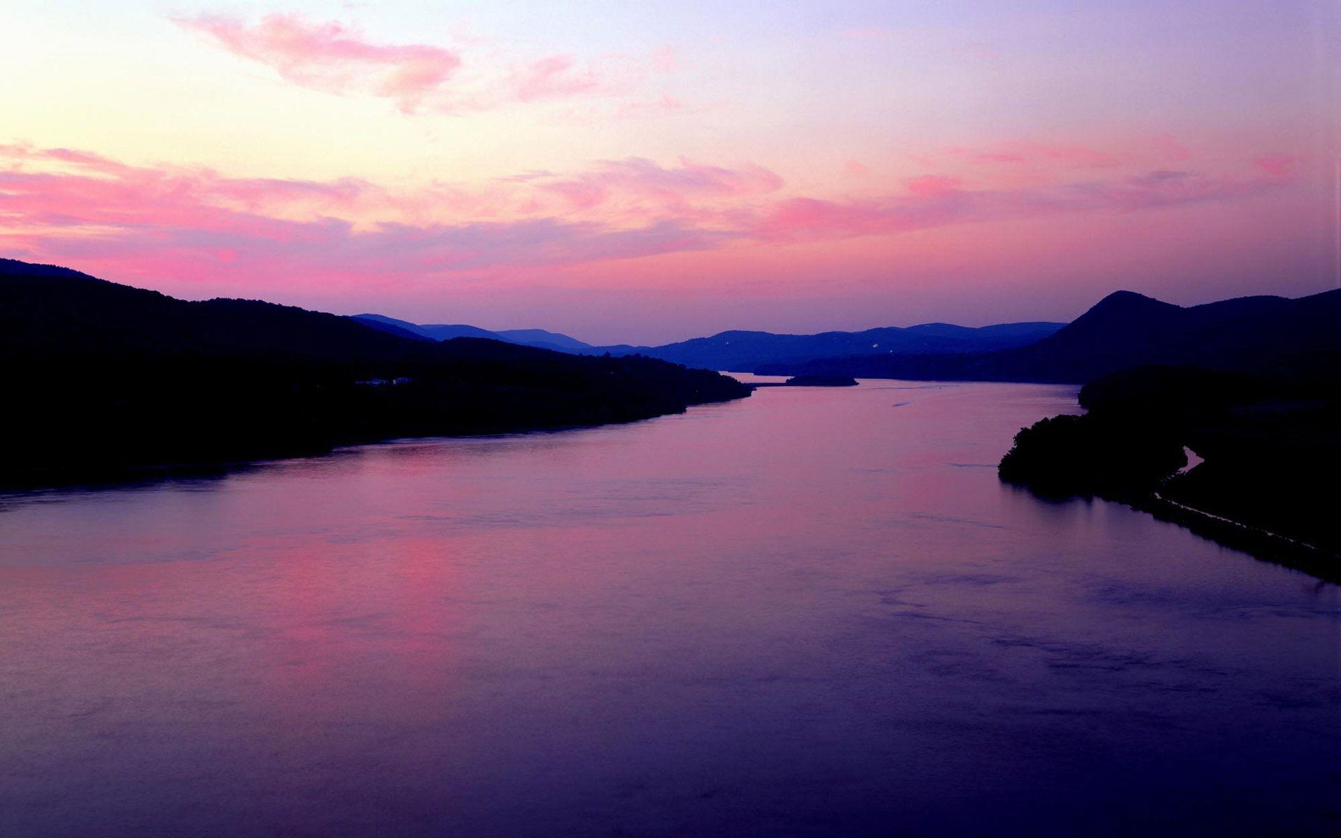 1920x1200 Purple River Windows 7 Scenery Desktop Wallpaper. Scenery