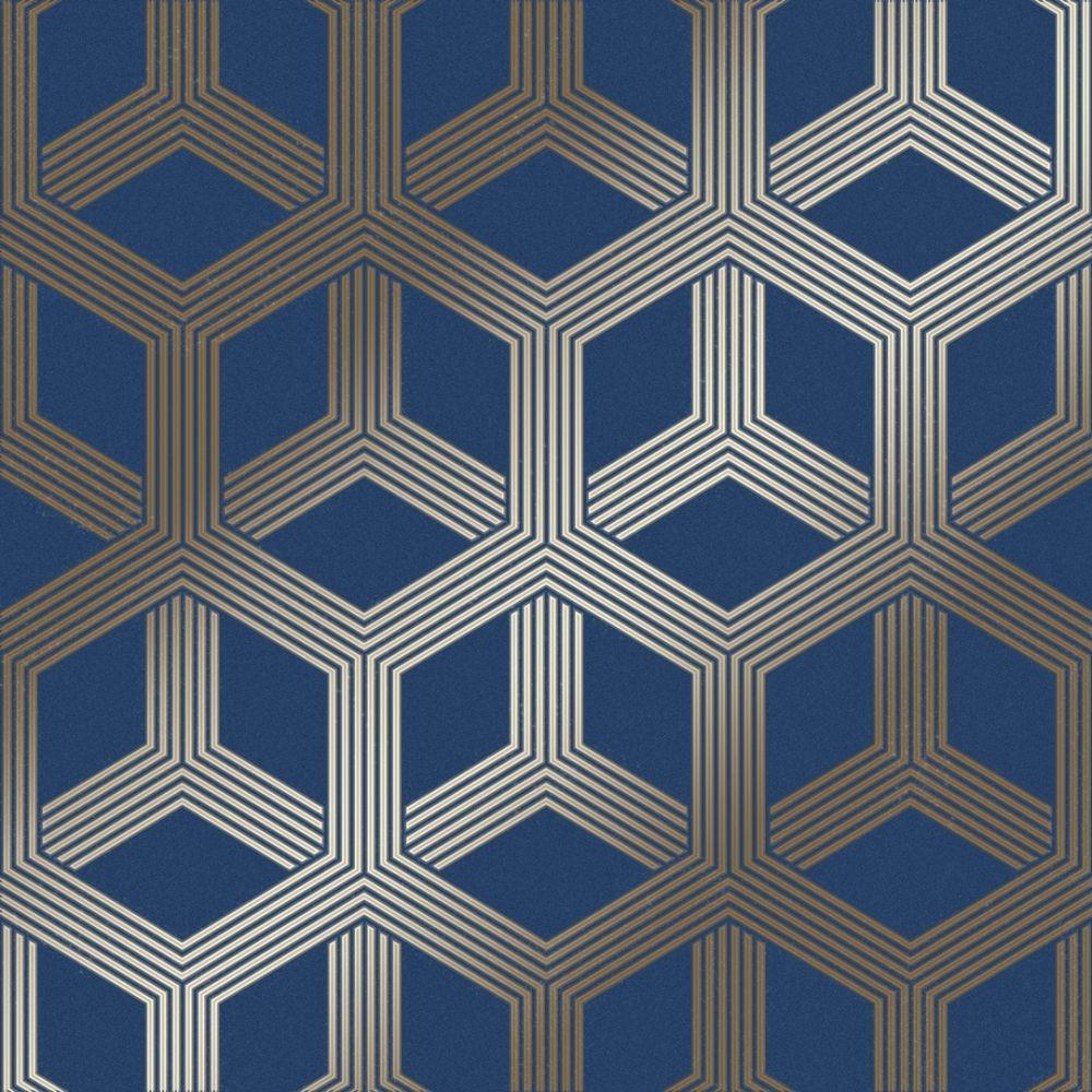 Hình nền hình học 1000x1000 Hexa Màu xanh lam, Vàng
