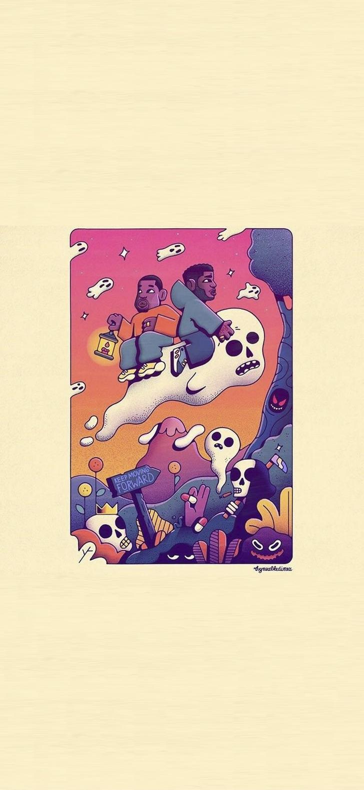 728x1578 iPhone X Kids See Ghosts Wallpaper