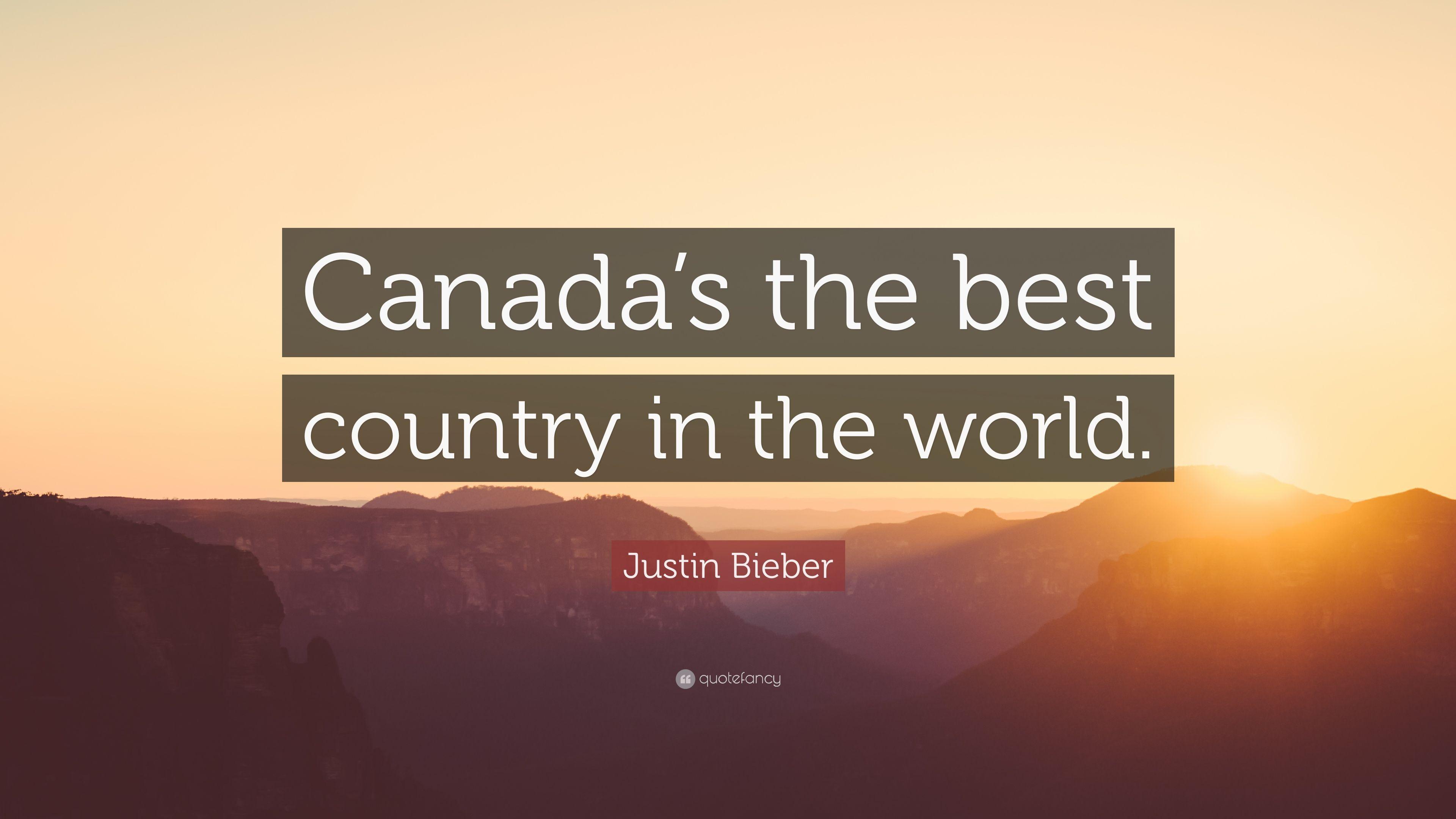 3840x2160 Justin Bieber Quote: “Canada's the best country in the world
