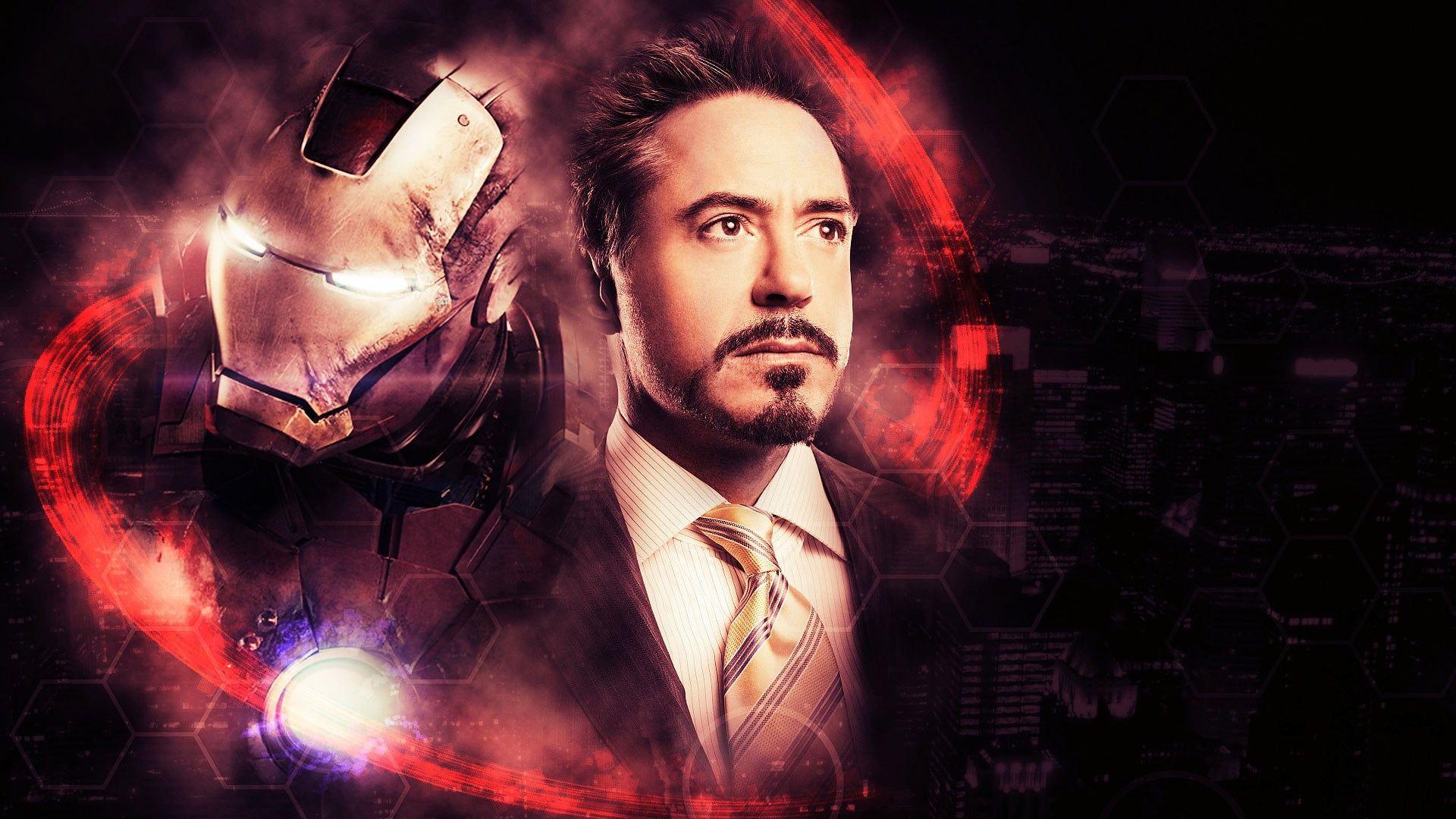 1920x1080 Tony Stark and the Iron Man suit wallpaper HD wallpaper