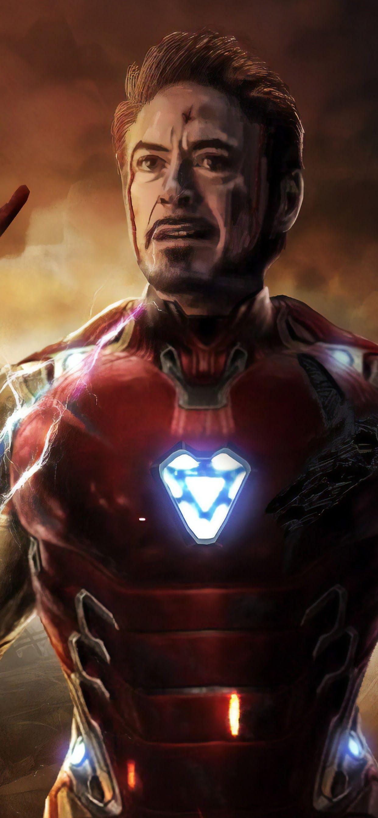 1242x2688 Avengers: Endgame Iron Man Tony Stark Infinity Stones 8K
