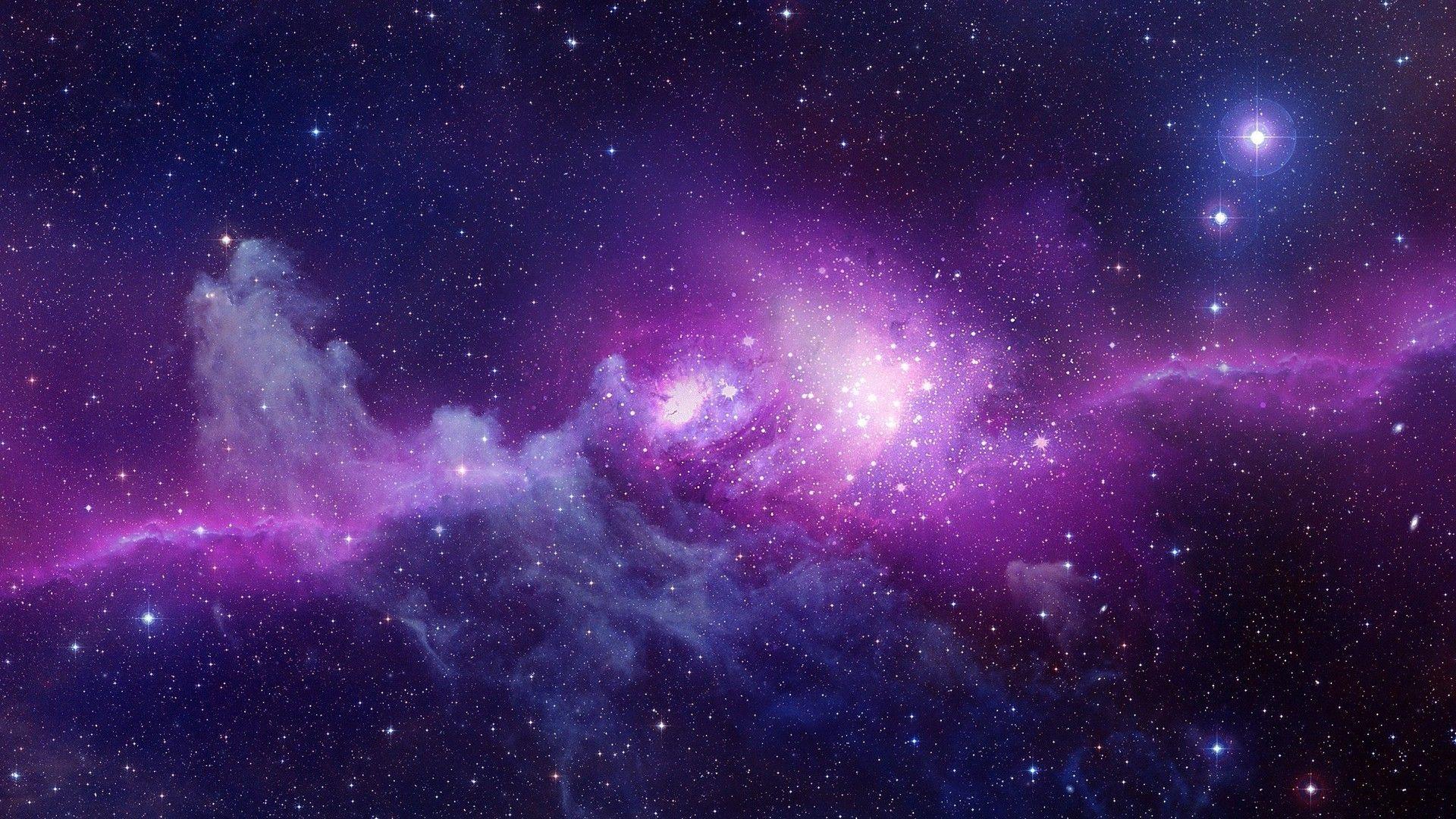 Hình nền thiên hà màu tím 1920x1080