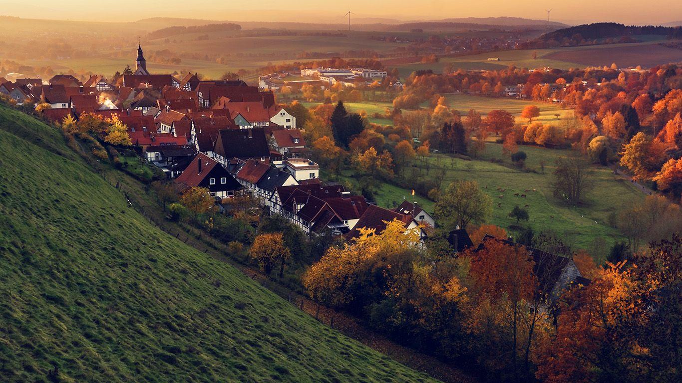 1366x768 wallpaper for desktop, laptop. peace country fall