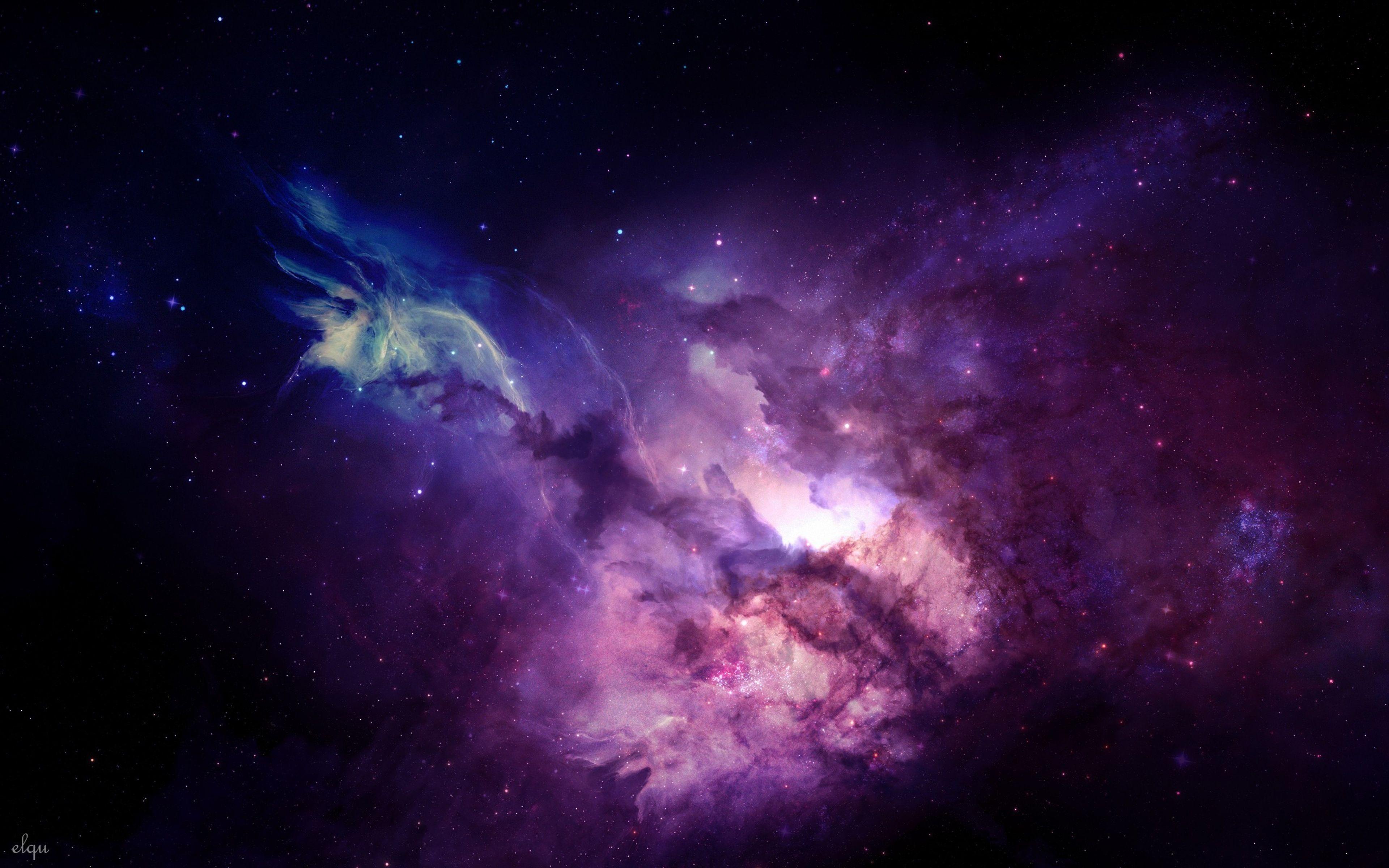 Hình nền thiên hà màu tím 3840x2400