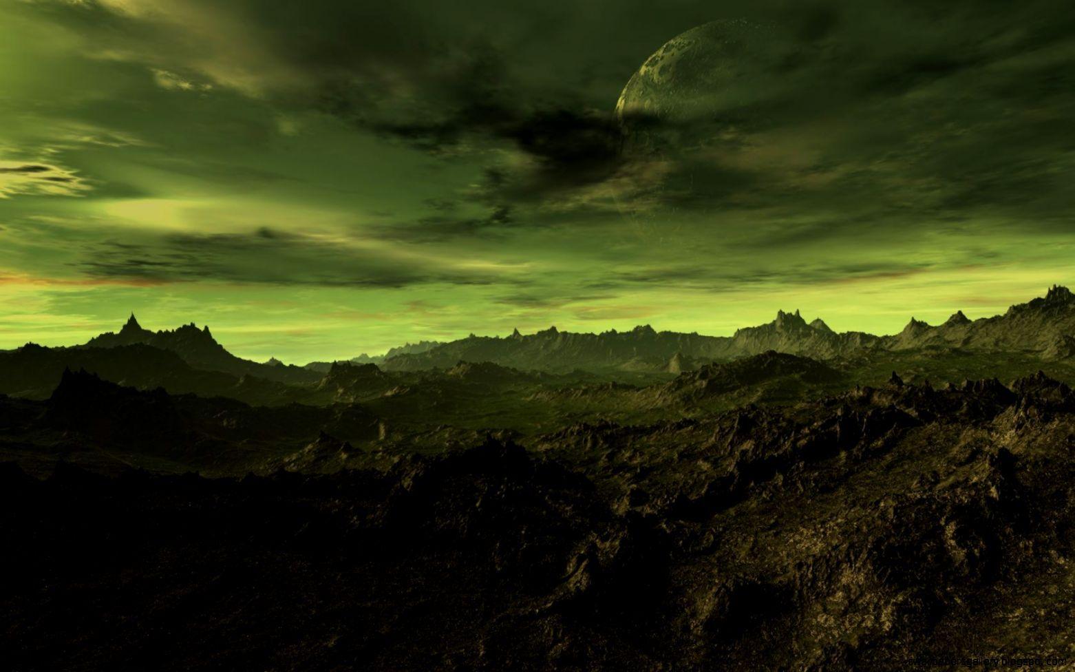 1562x976 Green Alien Planet