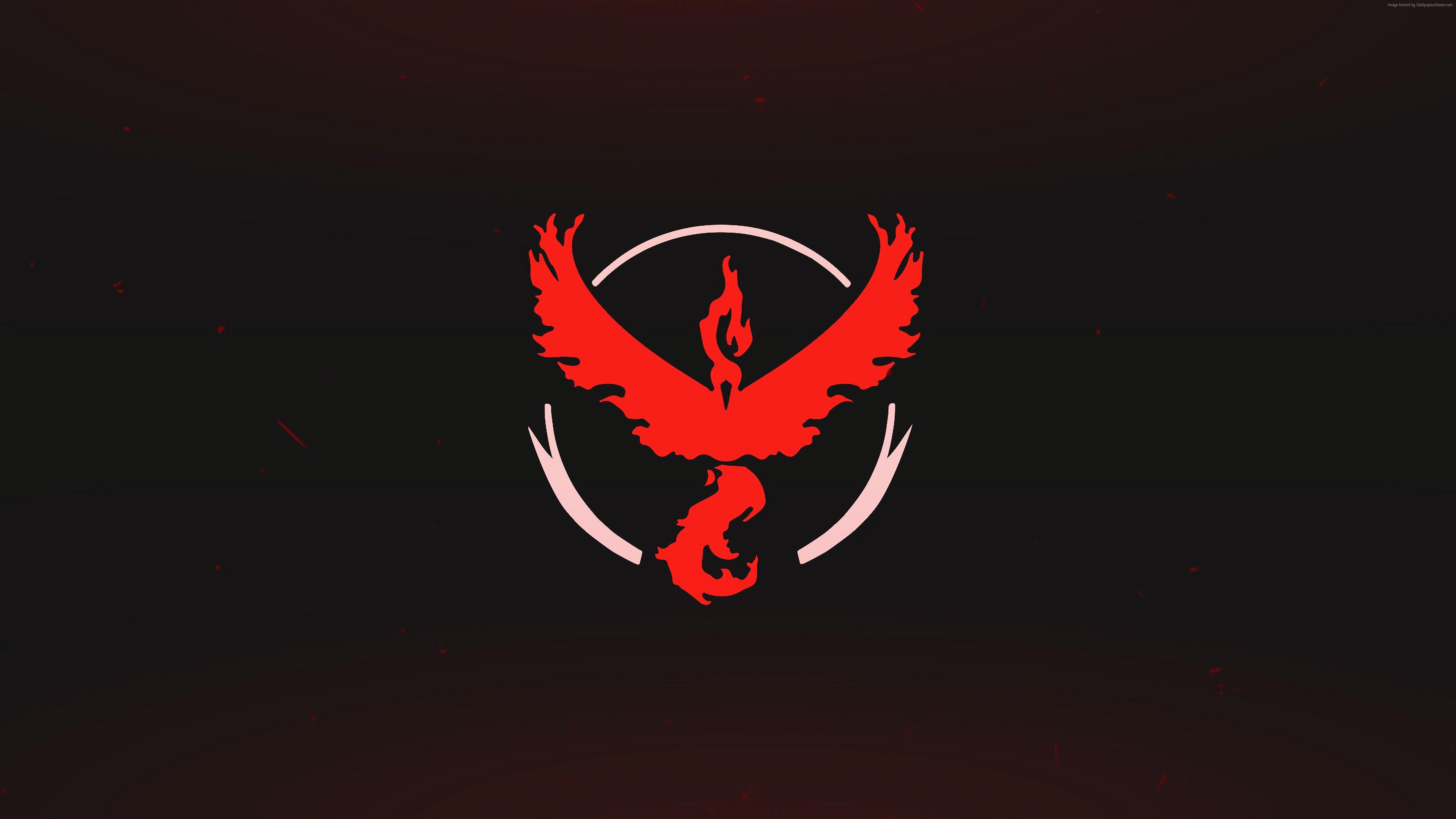 5120x2880 #logo, #valor, #team, #red, #pokemon go, #mobile
