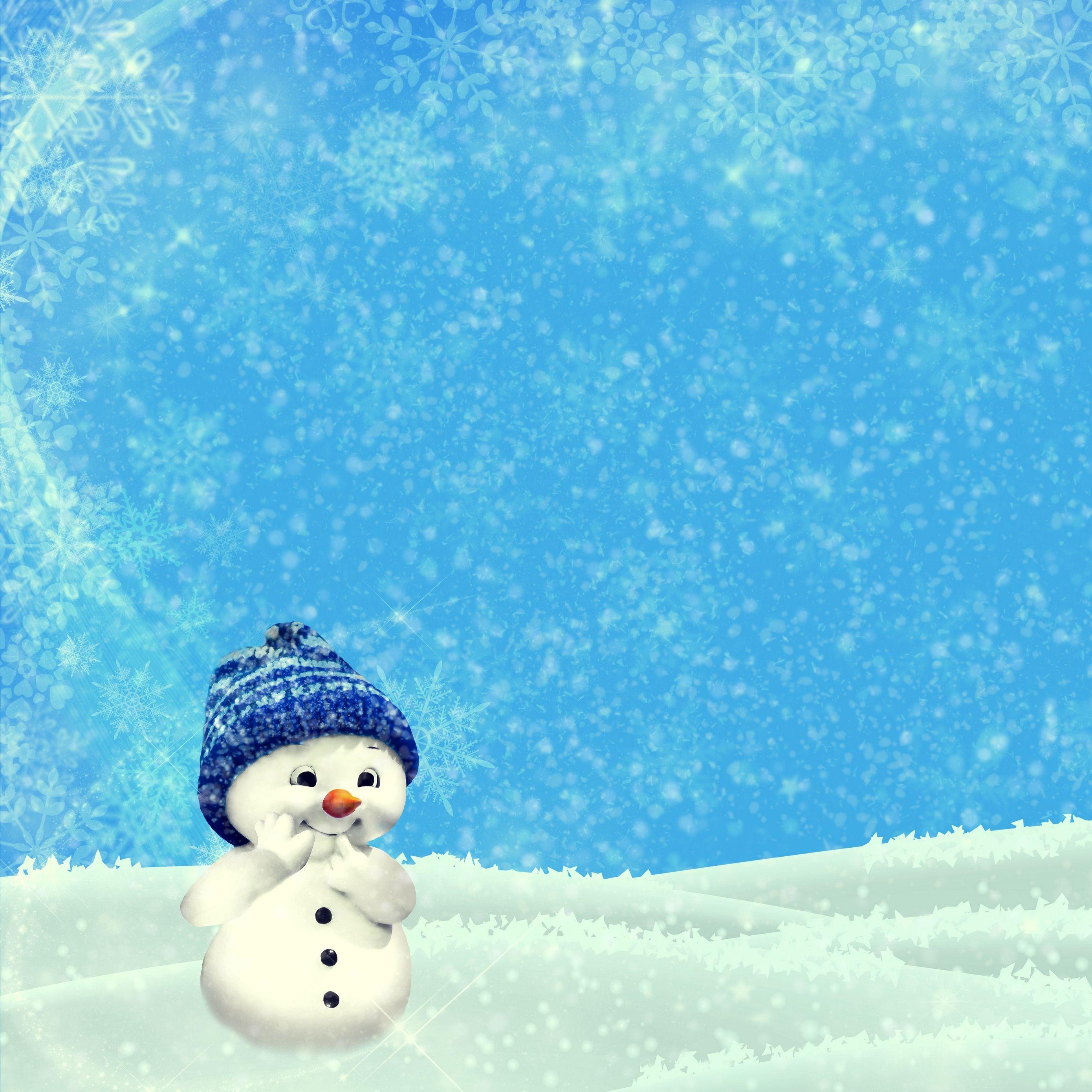 2780x2780 Download wallpaper 2780x2780 snowman, winter, christmas, new
