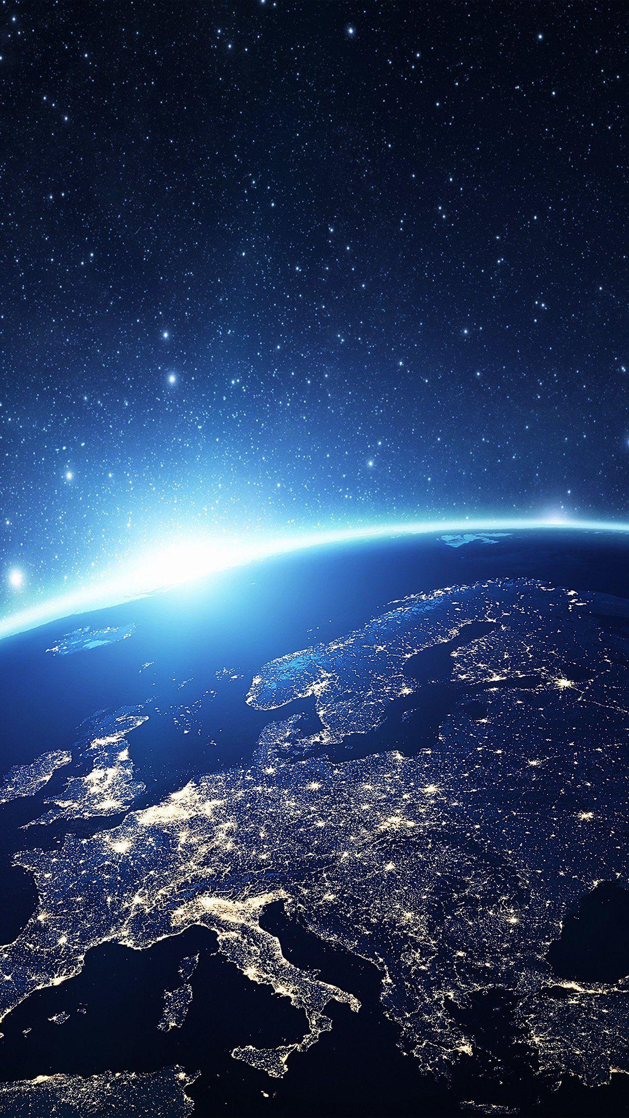 1242x2208 Europe Earth Blue Space Night Art Illustration Android wallpaper