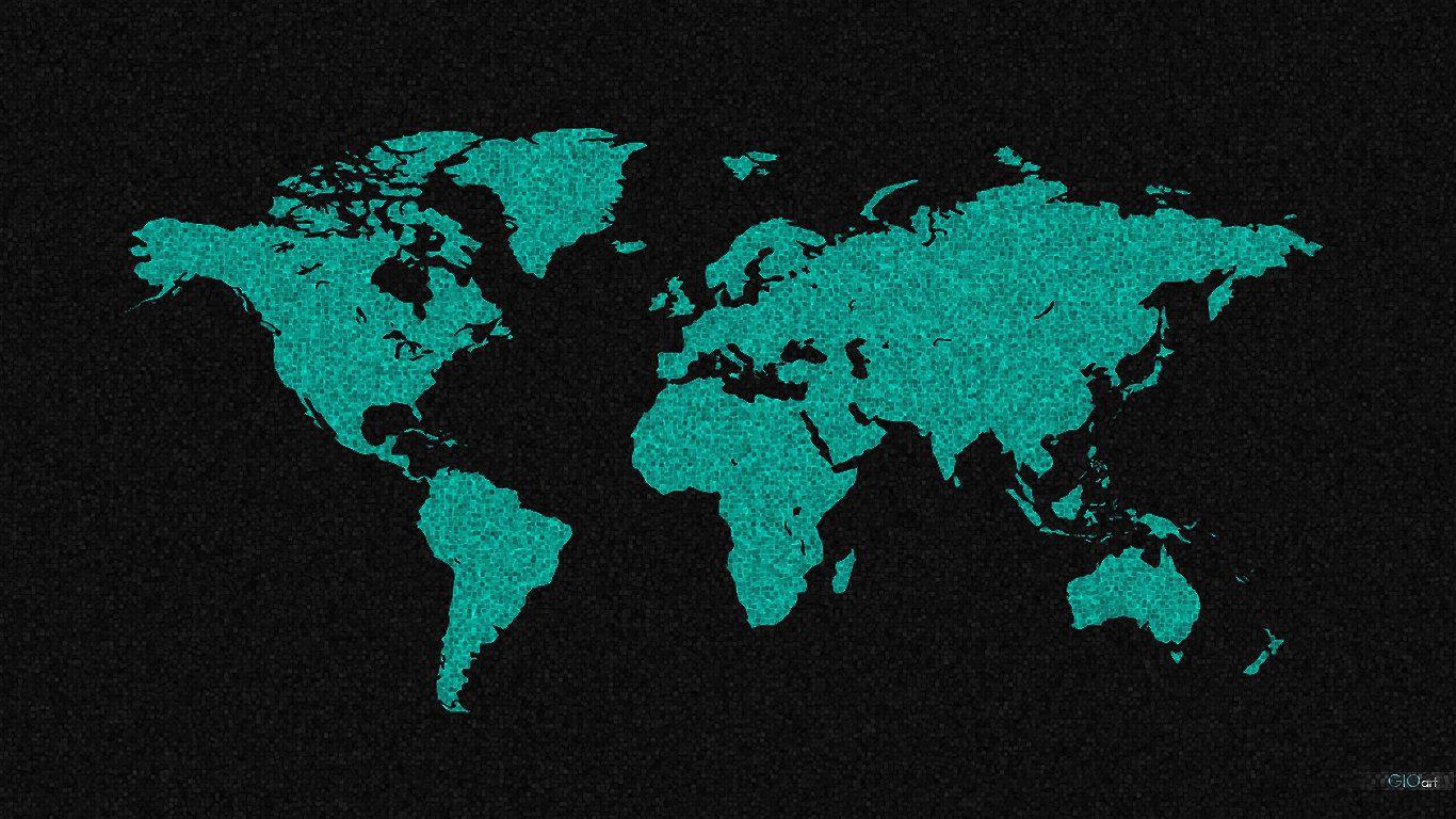 1366x768 World map wallpaper