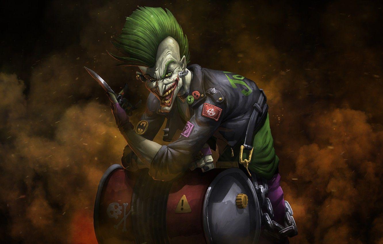 1332x850 Wallpaper Figure, Smoke, Knife, Joker, Punk, Art, Style, Punk