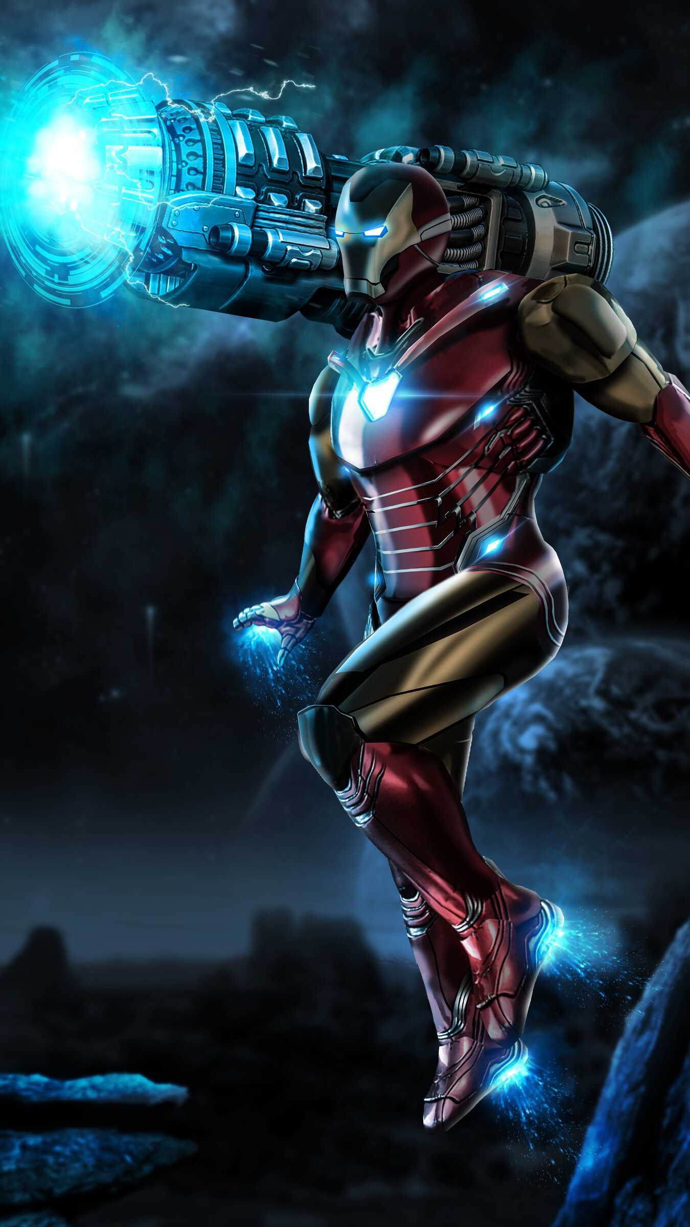 1350x2400 Avengers Endgame Iron Man Mark 85 Canon IPhone Wallpaper