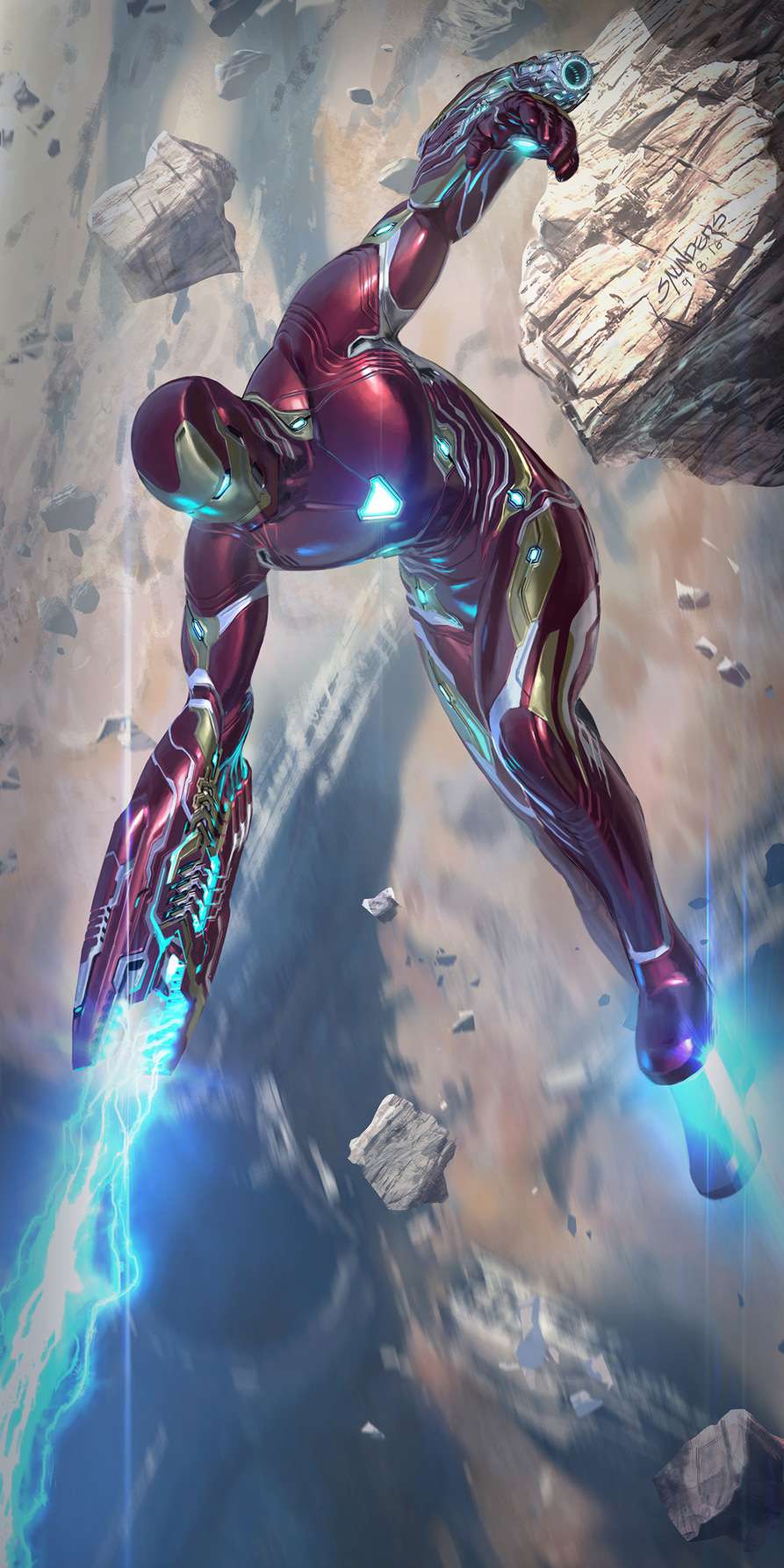 893x1786 Mark 50 Iron Man Canon Fire IPhone Wallpaper Wallpaper : iPhone Wallpaper
