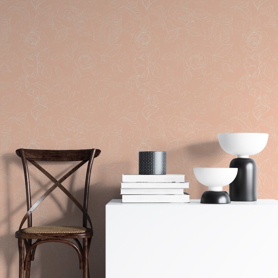 900x900 Nude Peony Wallpaper and Stick