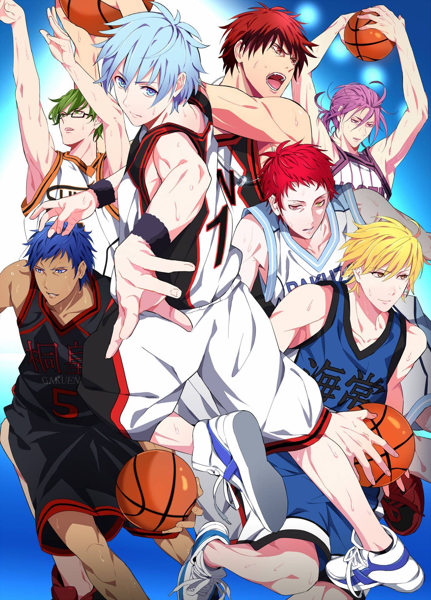 1379x1920 Kuroko's Basketball Team Wallpaper