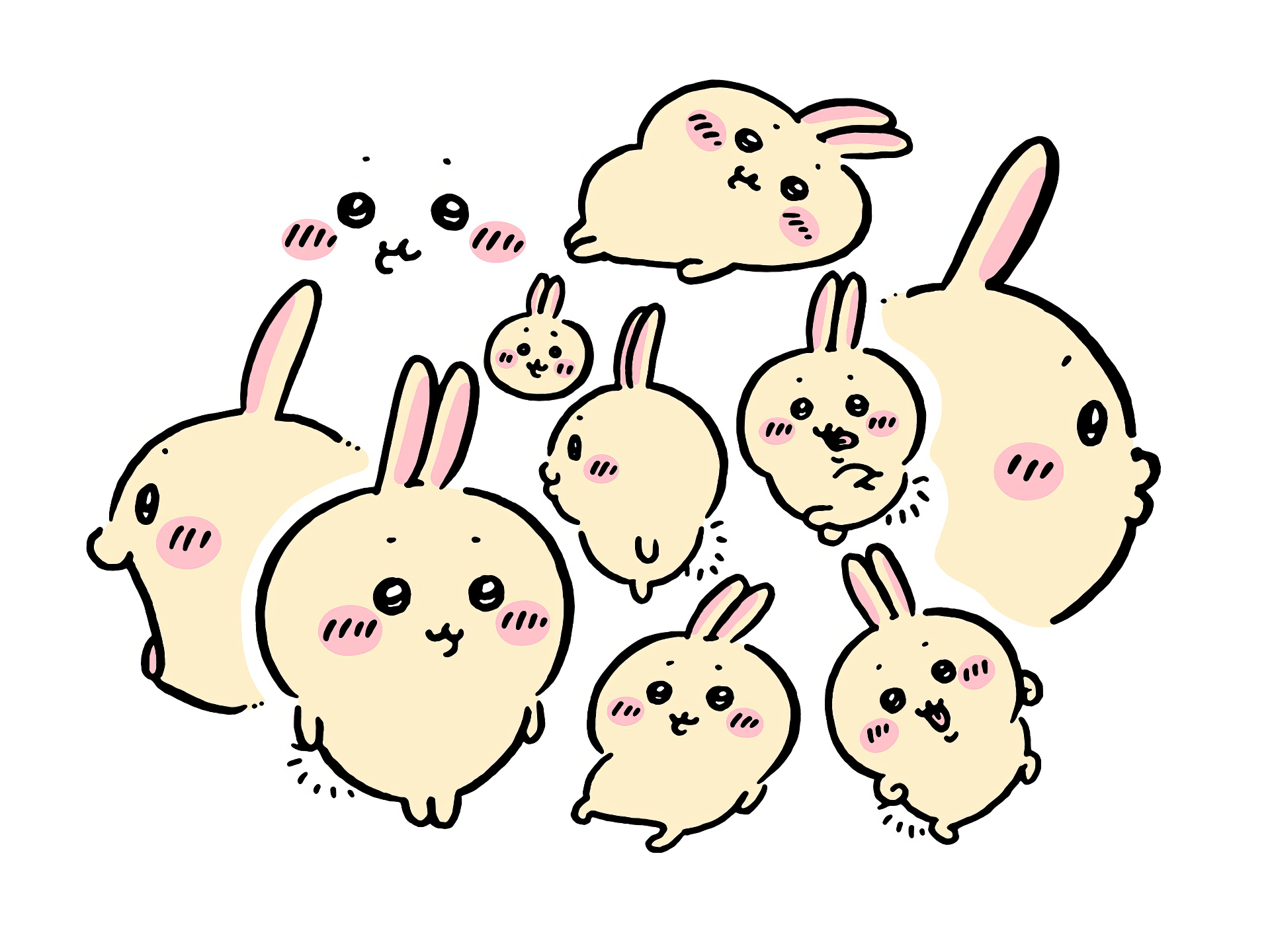 1920x1440 HD Wallpaper: Adorable Anime Bunnies