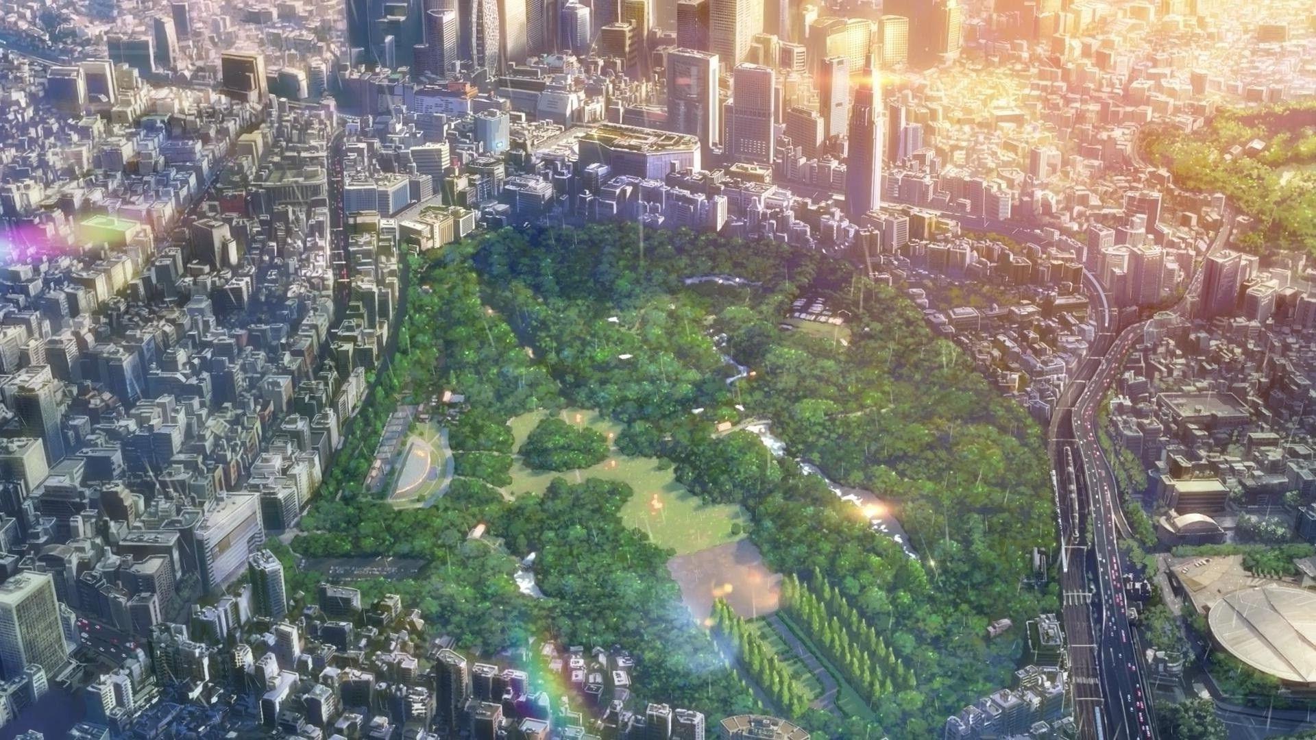 1920x1080 1920x1080 city the garden of words makoto shinkai