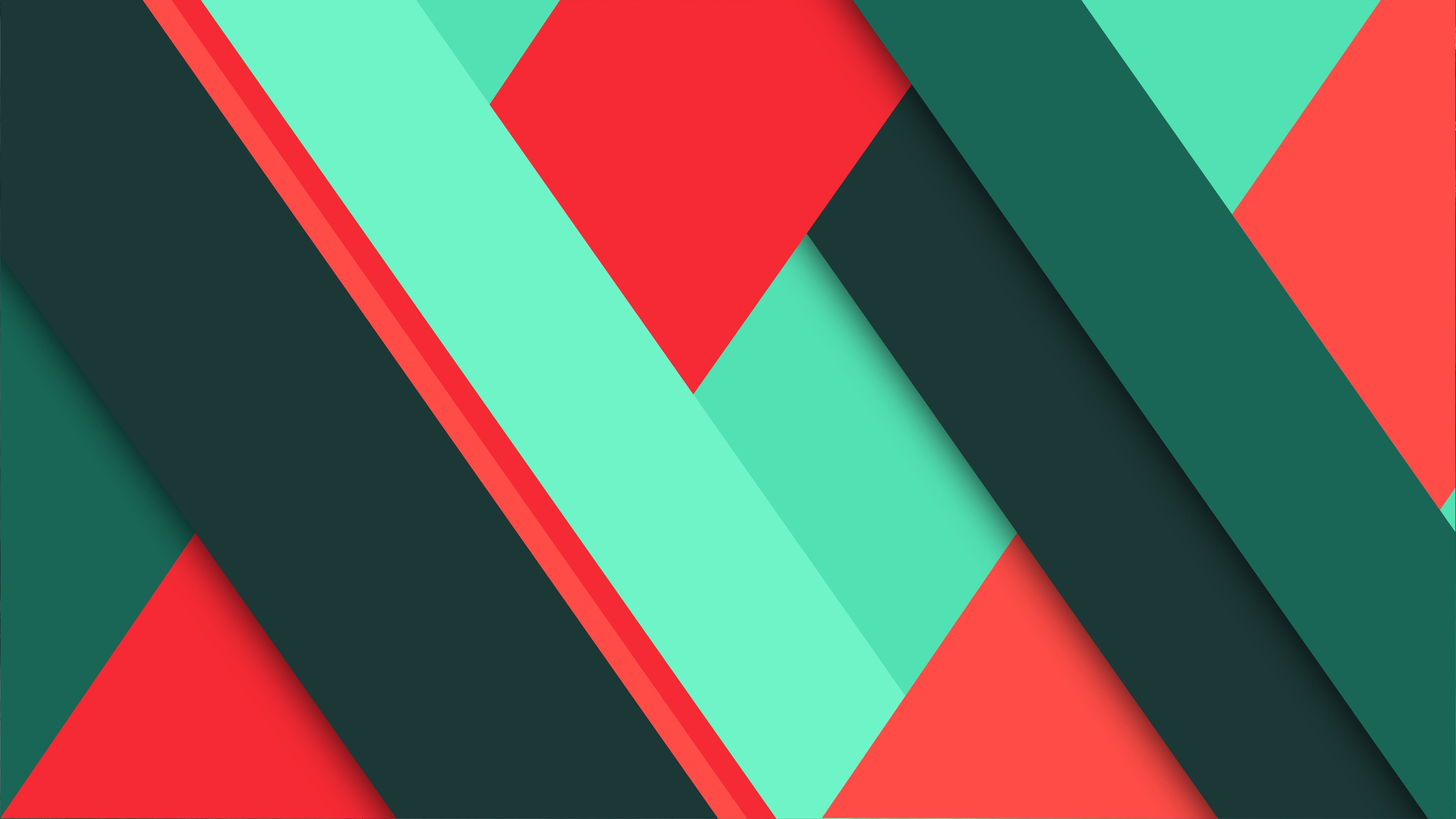 5120x2880 Green Red Geometry Lines Shapes