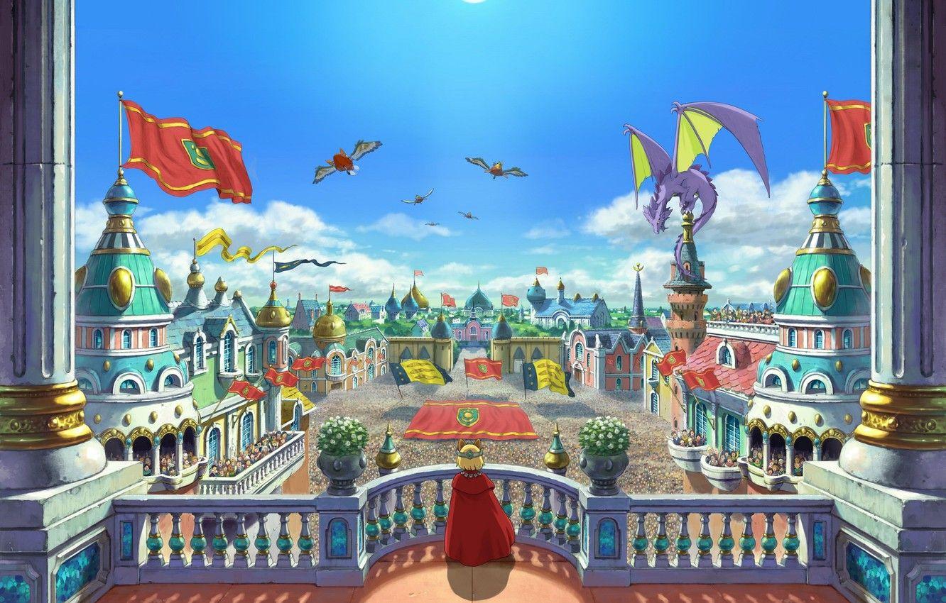 1332x850 Wallpaper the sky, the sun, dragon, the crowd, home, balcony