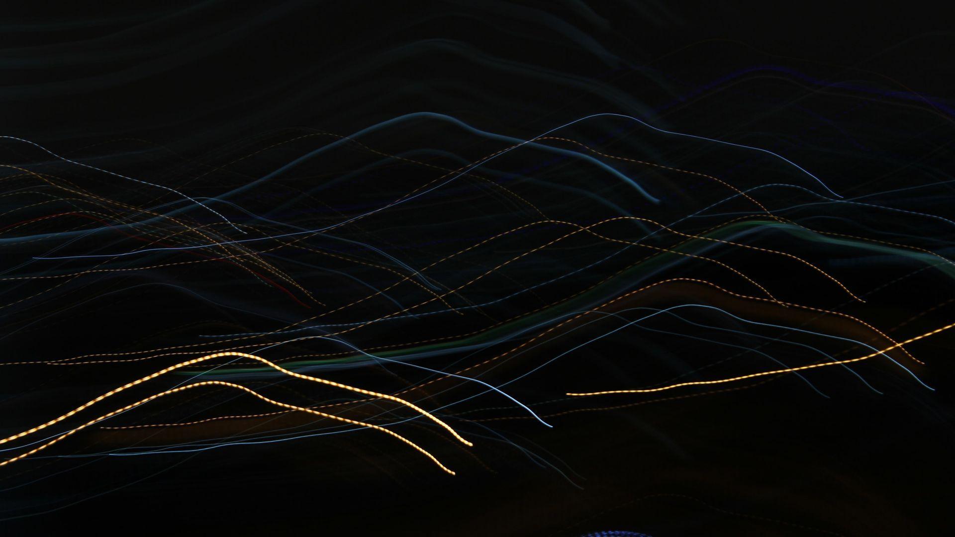 1920x1080 Lights Wavy Lines Dark Pattern Wallpaper