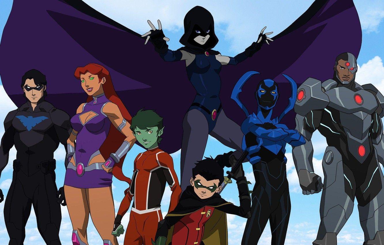 1332x850 Wallpaper team, heroes, team, Robin, Cyborg, Cyborg, Robin
