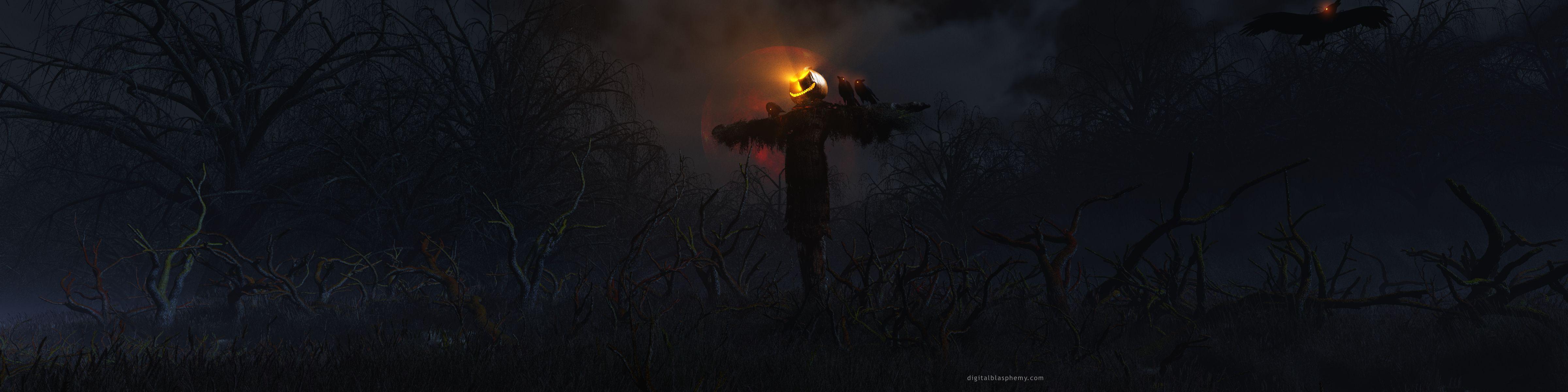 4800x1200 halloween, Scarecrow Wallpaper HD / Desktop and Mobile