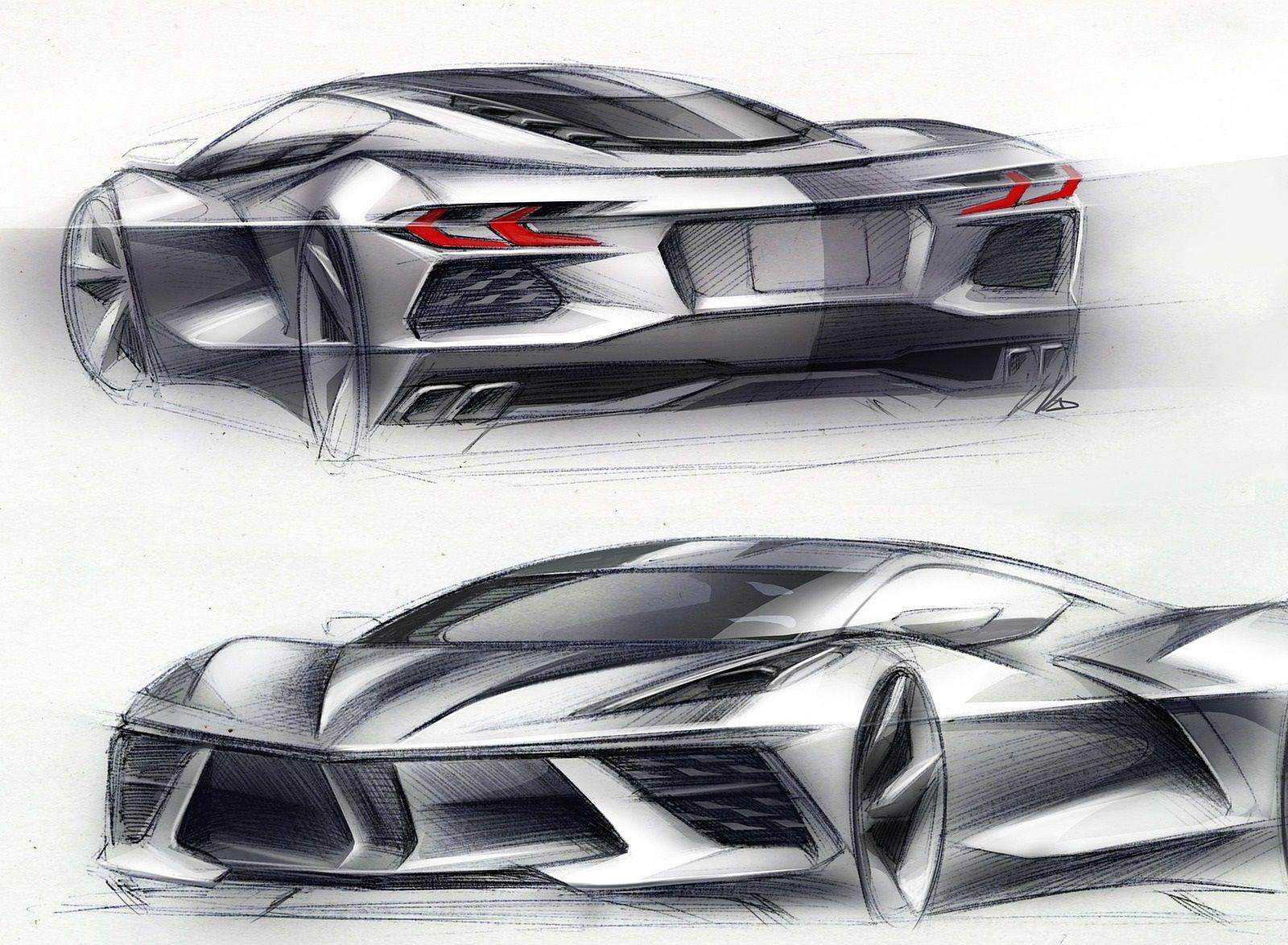 1600x1174 Chevrolet Corvette C8 Stingray Design Sketch Wallpaper