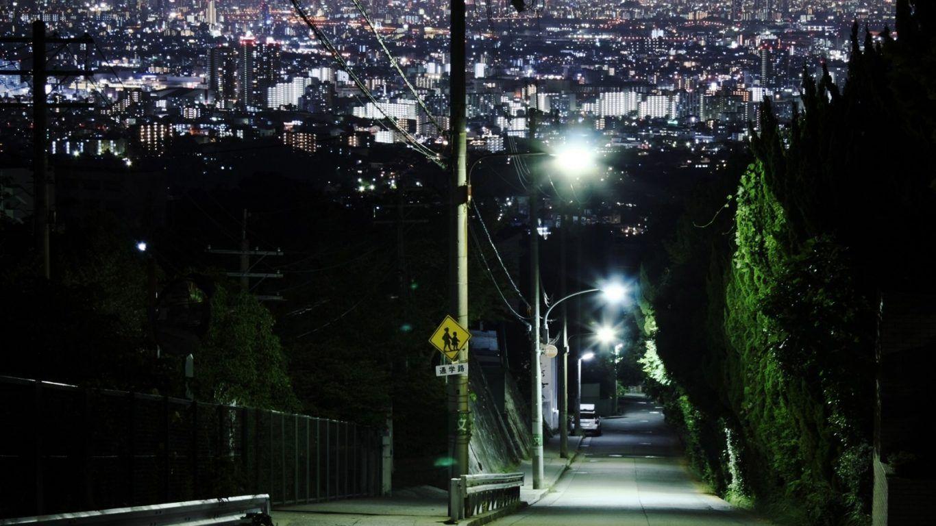 1366x768 Other: Tokyo Street Japanese Scenery Japan City Night Natgeo Phone