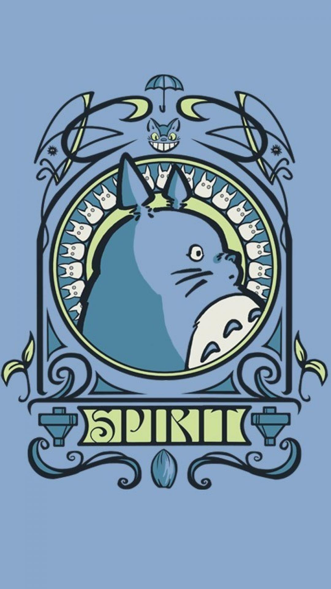 1080x1920 Totoro art nouveau wallpaper
