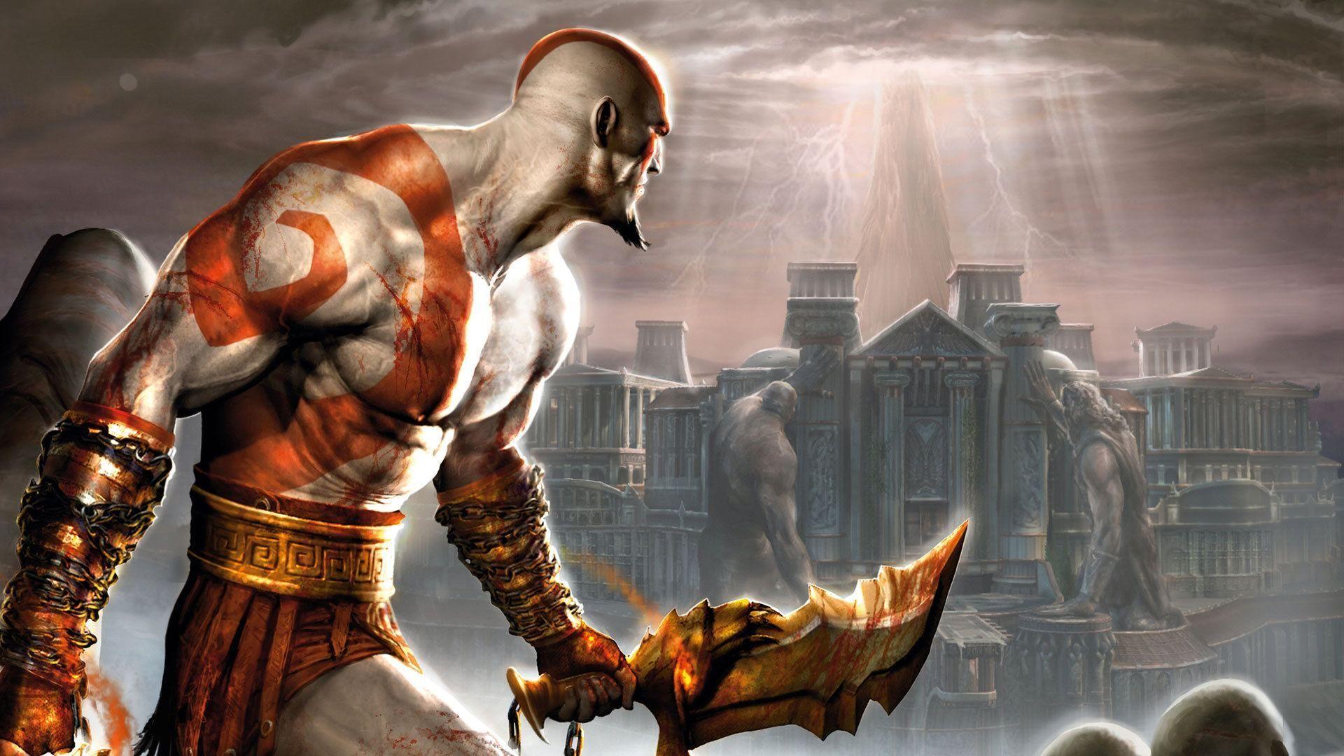 1920x1080 kratos thần chiến tranh.  Hình nền Kratos, God of War 2