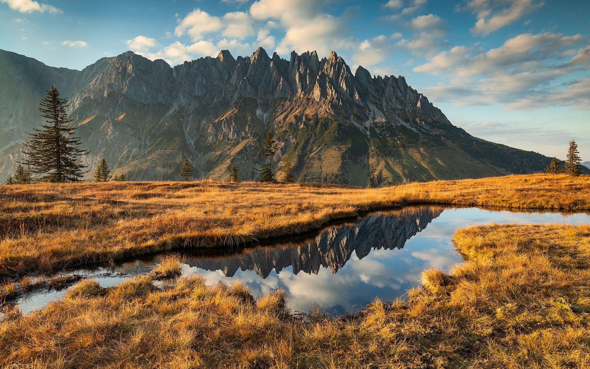 1920x1200 Download wallpaper mountain landscape, autumn, Alps