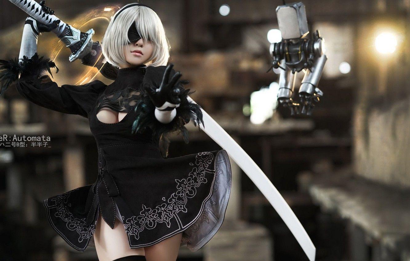 1332x850 Wallpaper cosplay, Nier Automata, 2B, No. 2 Yorha image