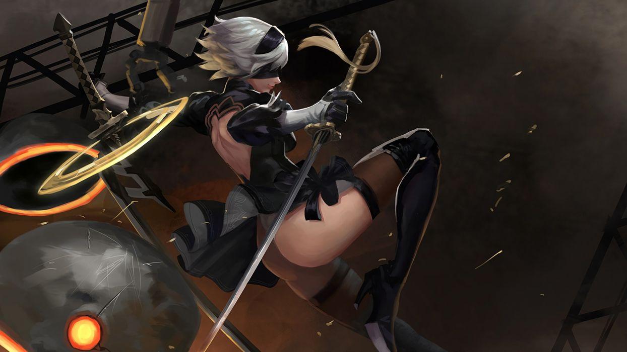 1244x700 Game Sensuality Sensual Woman Girl Art Nier Automata Yorha 2b
