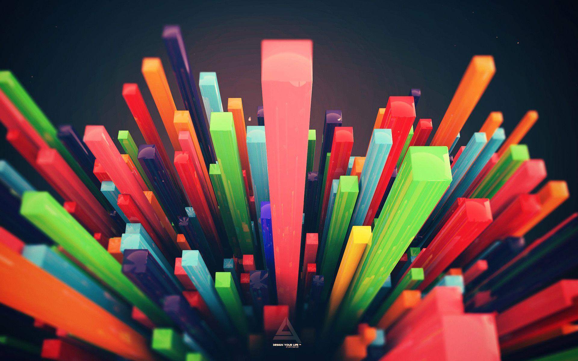 1920x1200 Colorful 3D Wallpaper