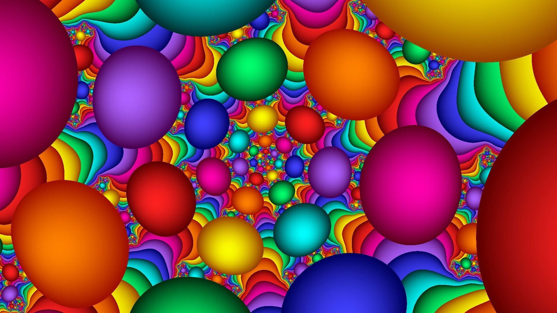 1920x1080 Wallpaper Balls, Colorful, Background, Bright