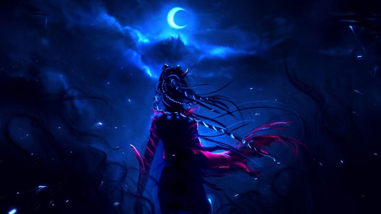 1244x700 Fantasy dark horror art witch sky wallpaperx1080