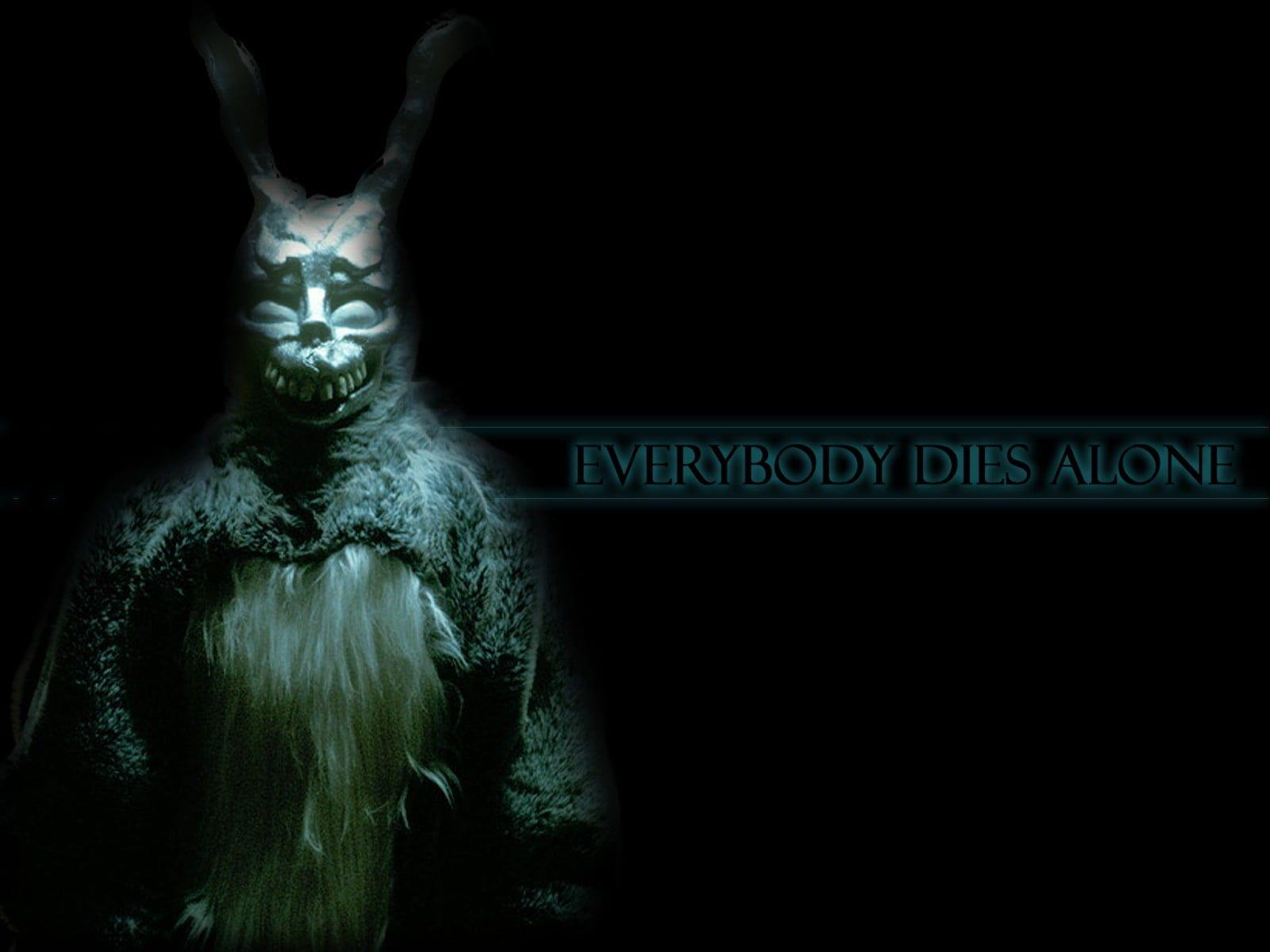 1600x1200 Everybody dies alone text overlay, Donnie Darko HD wallpaper