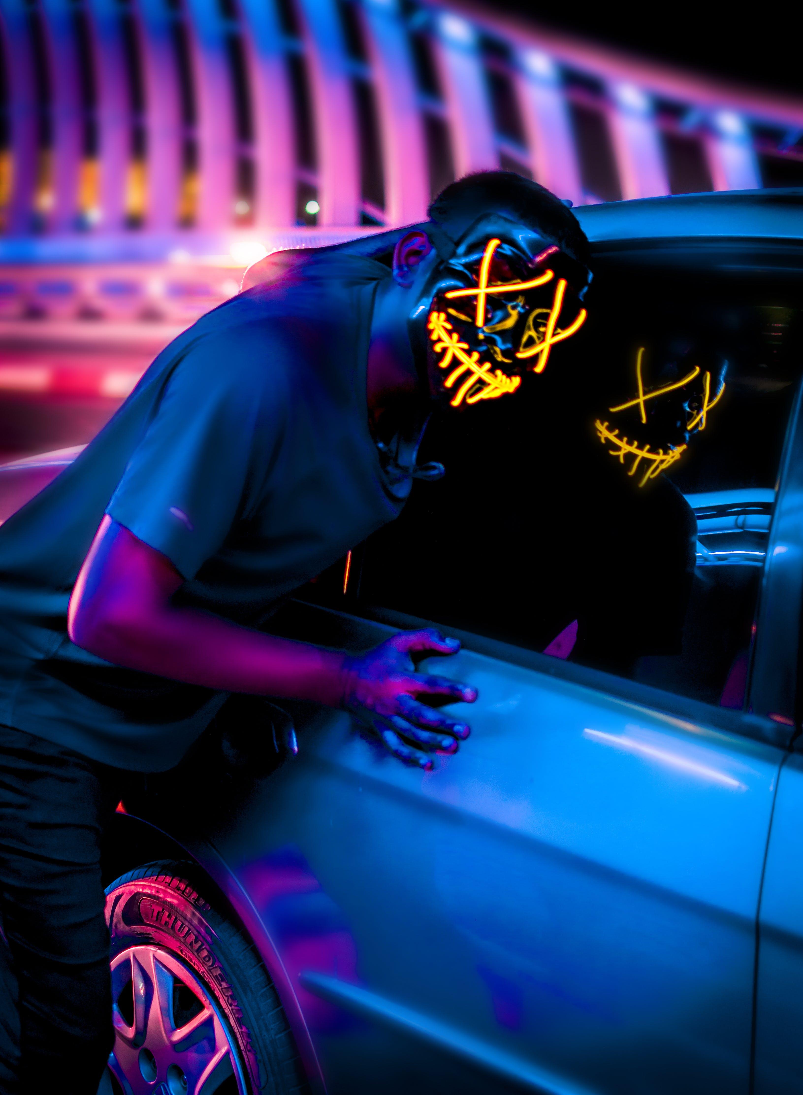 Neon Mask Wallpapers Top Free Neon Mask Backgrounds WallpaperAccess