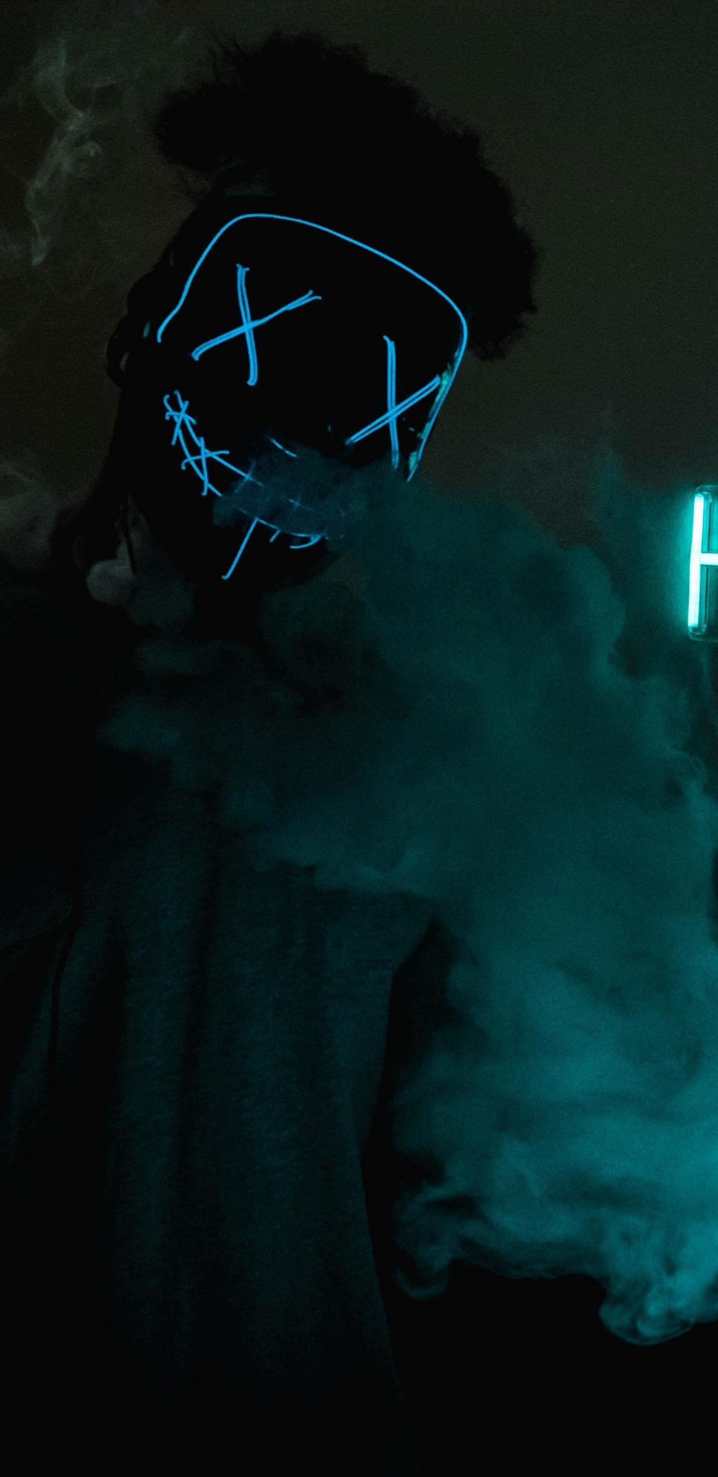 1440x2960 Mask Guy Hustle Neon Concept 5K ID in 1440x2960 Android