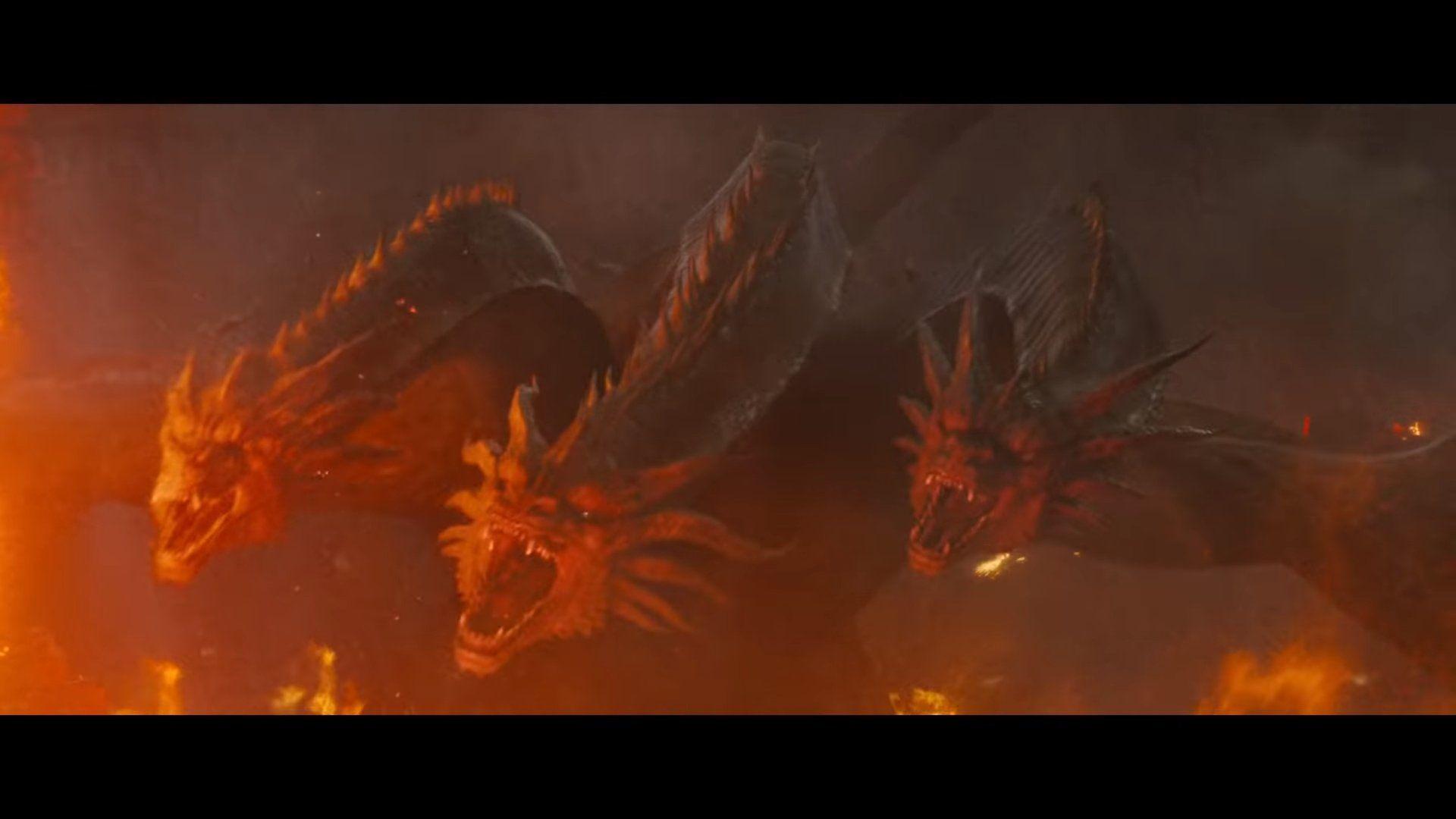 1920x1080 King Ghidorah heads have diffrent types of horns. 1st has a