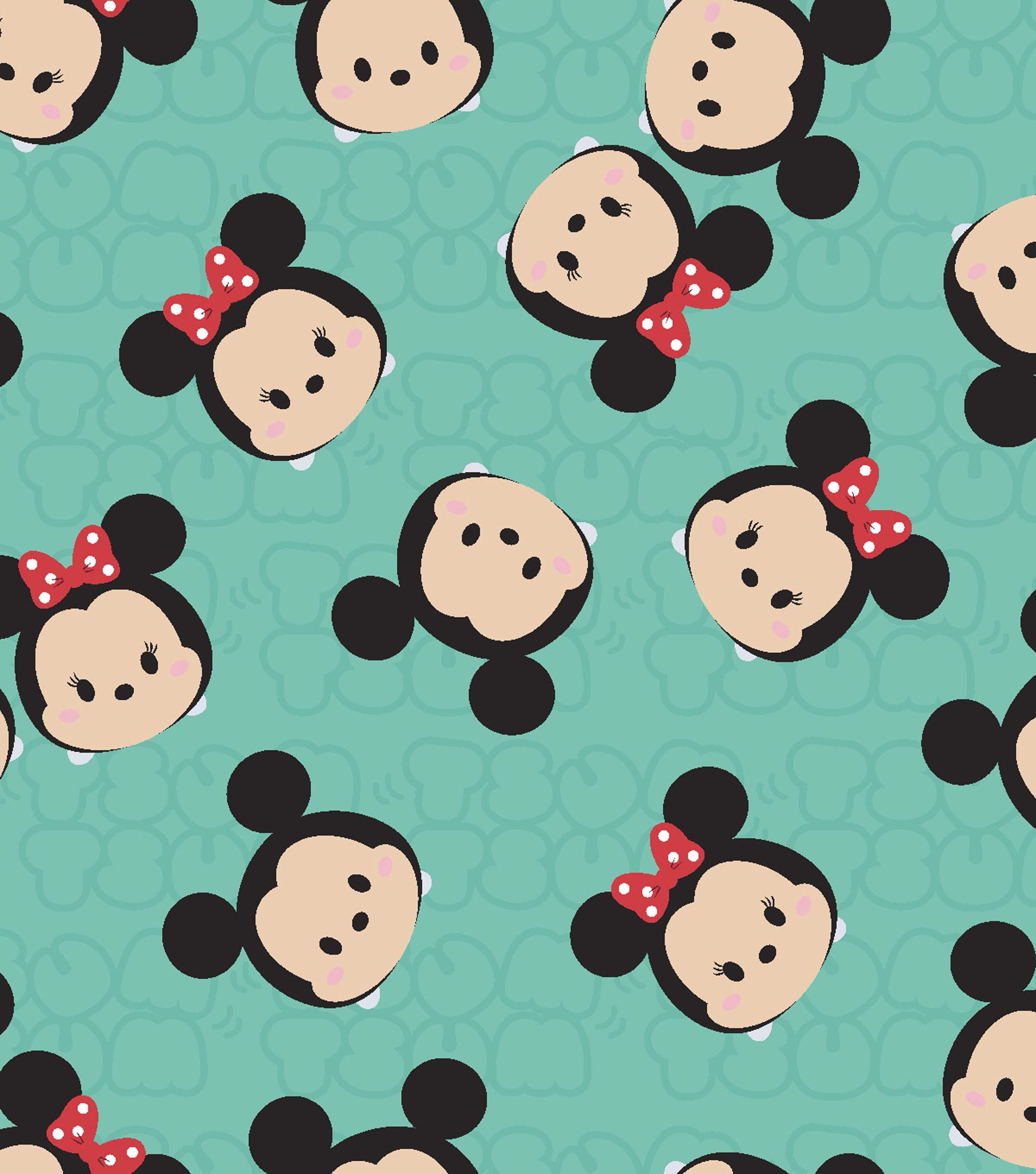 2400x2720 Tsum Tsum Mickey & Minnie Fleece Fabric -Tossed