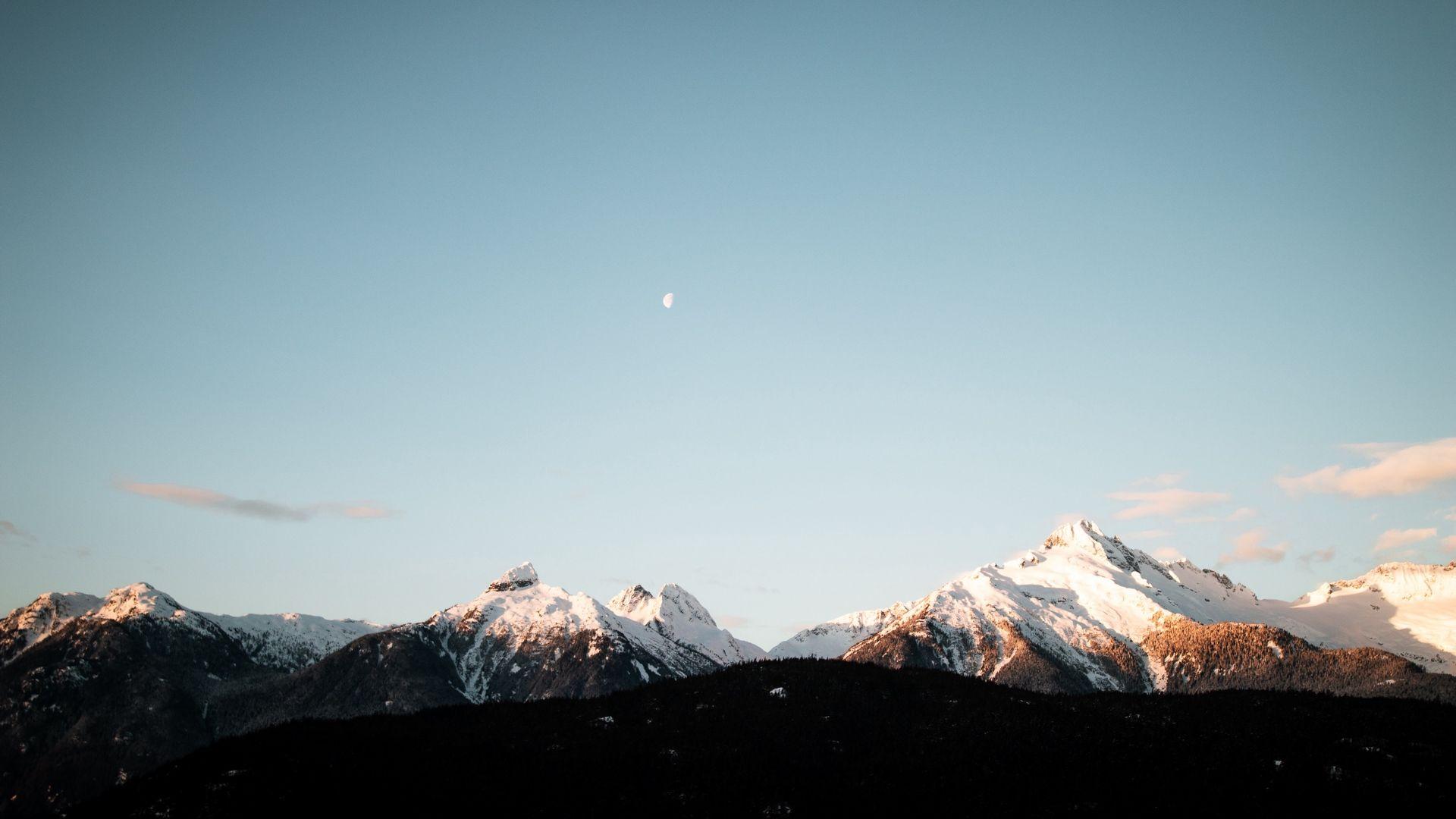 1920x1080 Download wallpaper 1920x1080 mountains, peak, sky, snowy