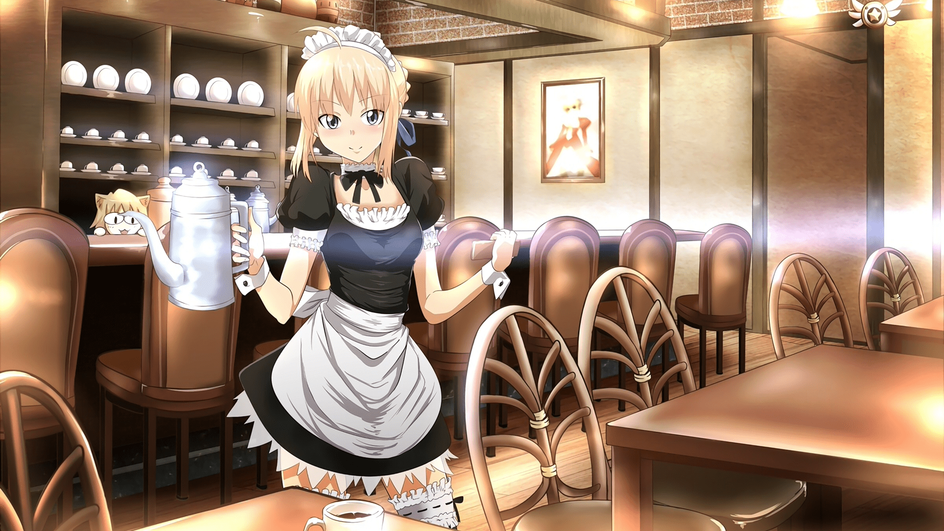 Aesthetic Scenery Anime Coffee Shop Background