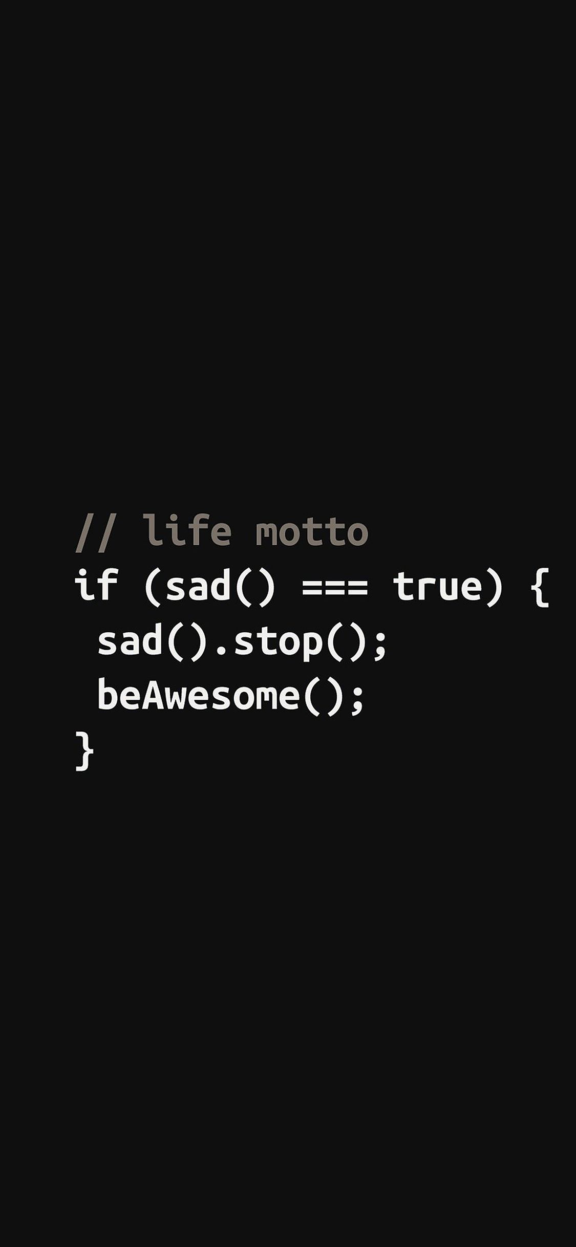 1125x2436 Wallpaper Programmers Life Motto