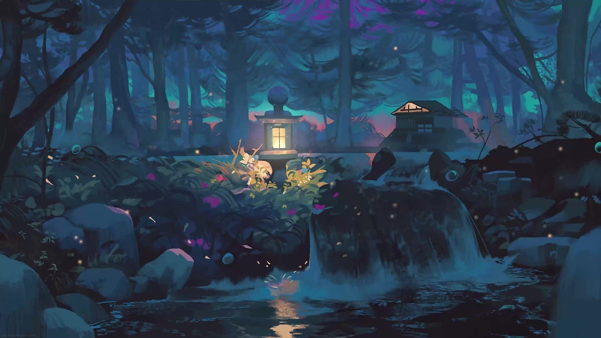1920x1080 Lofi Forest Wallpaper