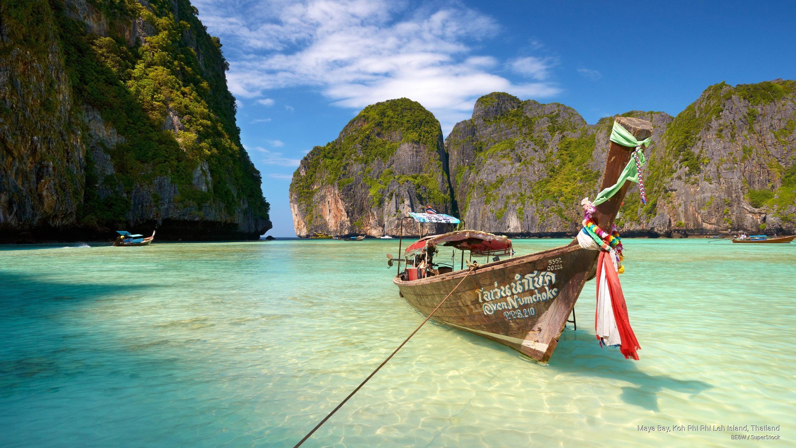 2560x1440 HD wallpaper: Maya Bay, Koh Phi Phi Leh