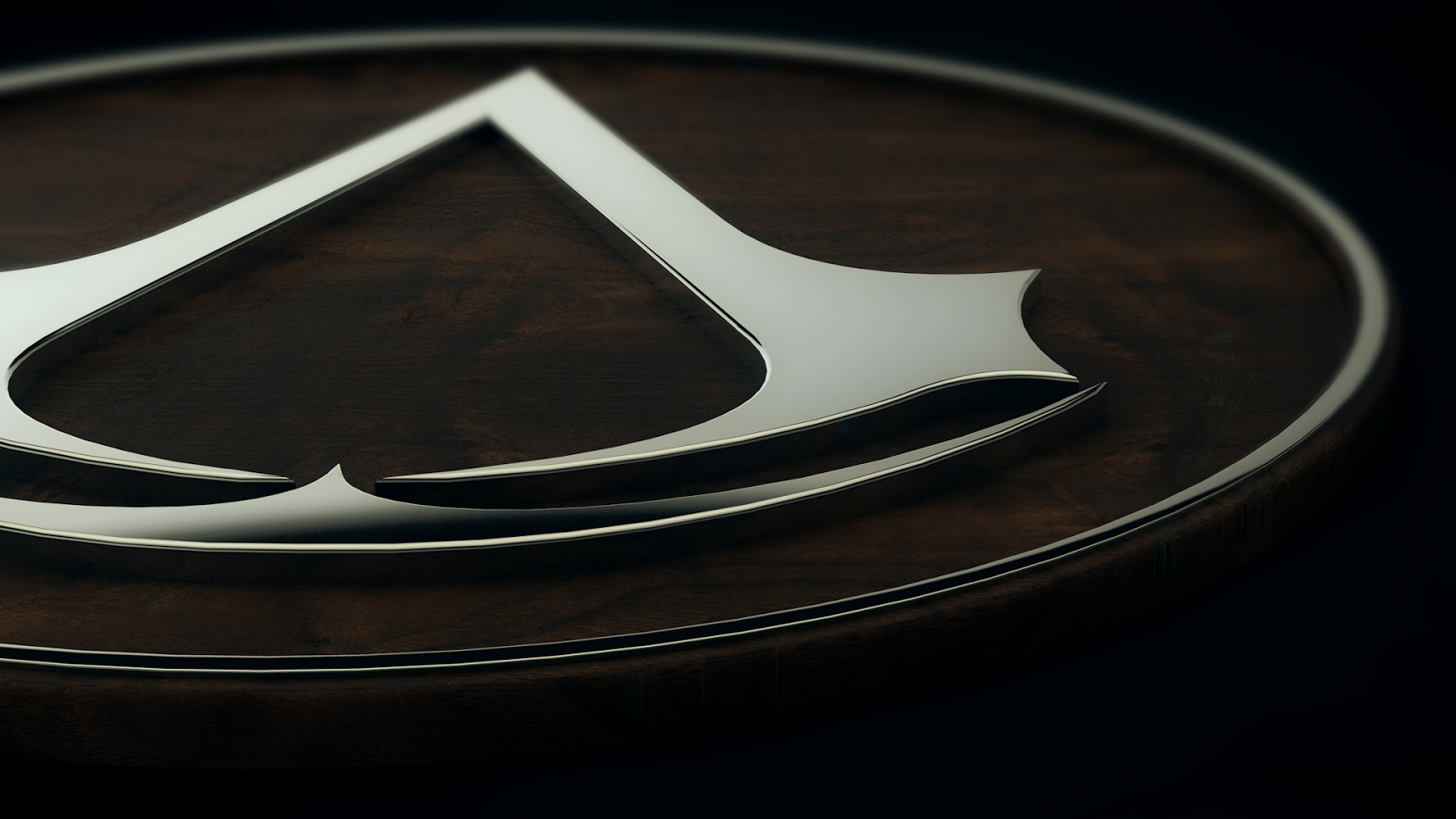 1600x900 Free download 3D Assassins Creed Chrome Logo HD Wallpaper