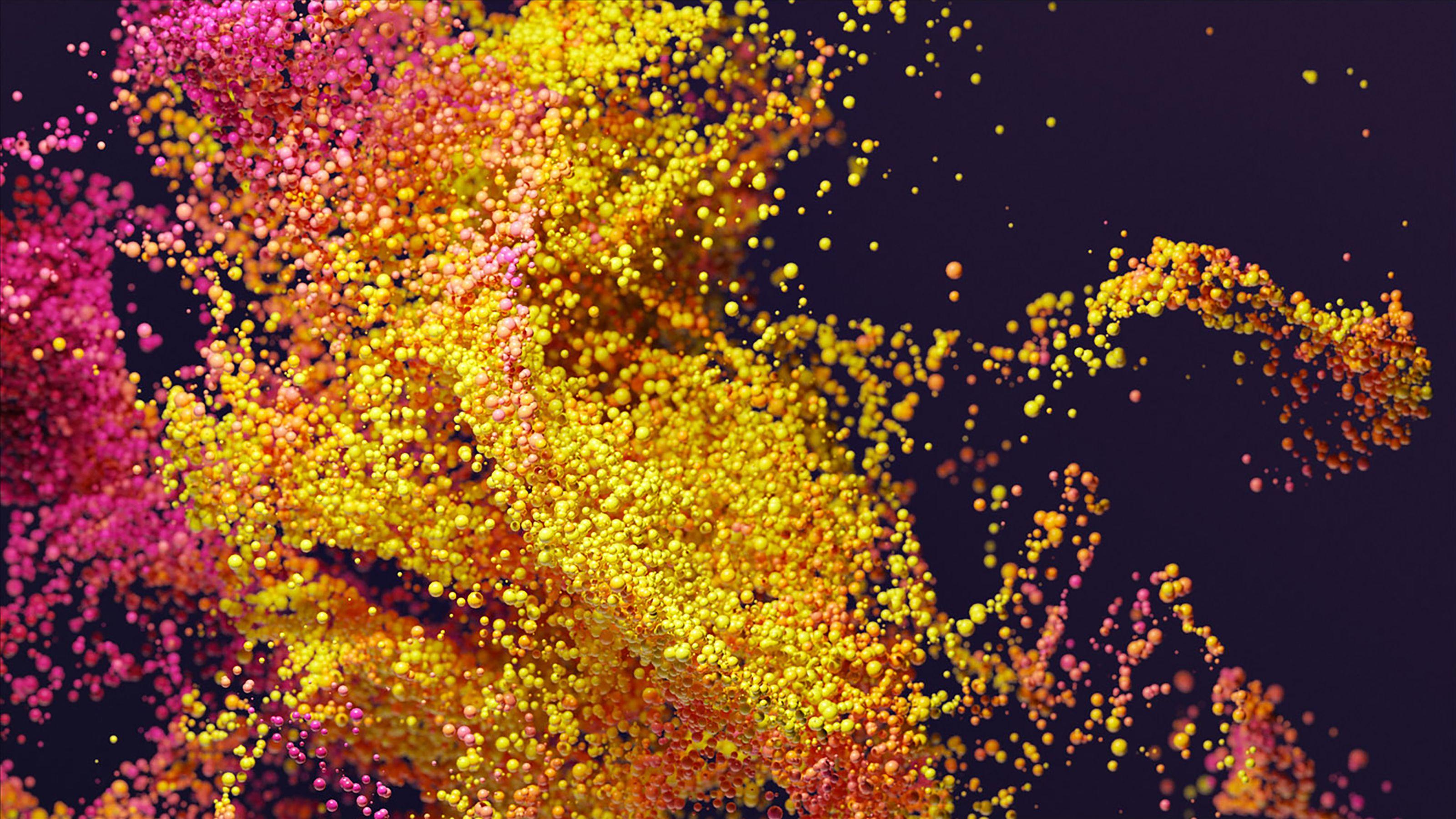 3201x1800 Wallpaper iMac Pro, Stock, Particles, Yellow, HD, Abstract